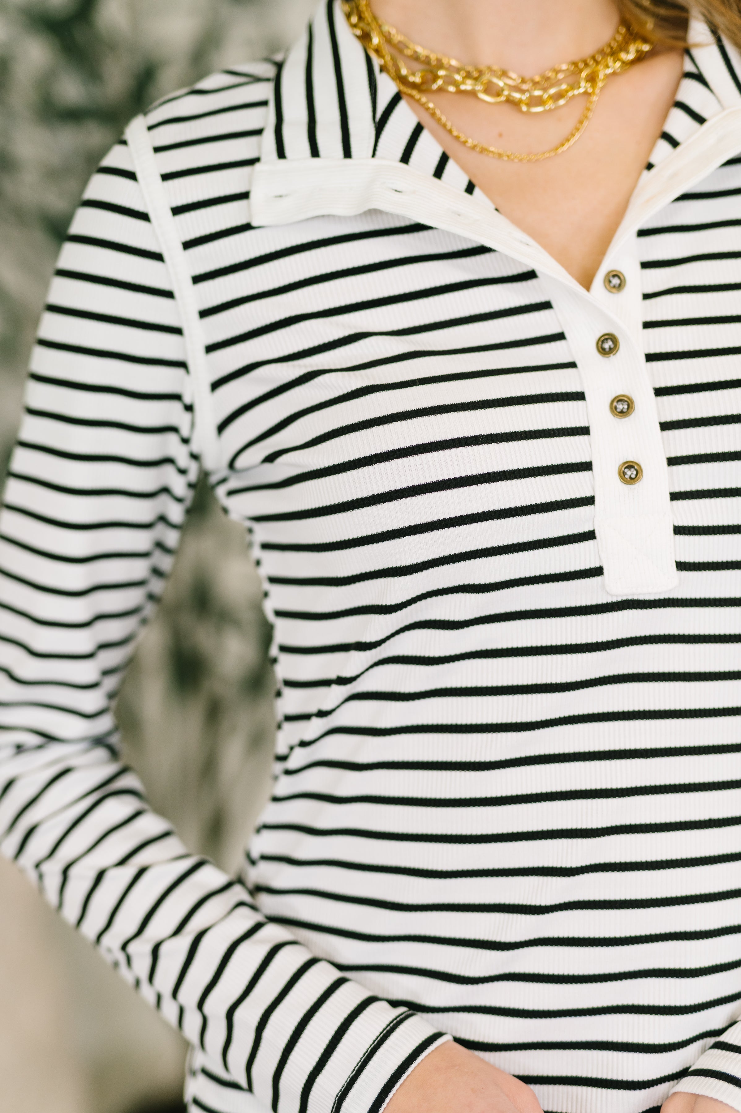 I Know What I Want Long Sleeve Henley Top- 8/27/2026 - Charming Charlie