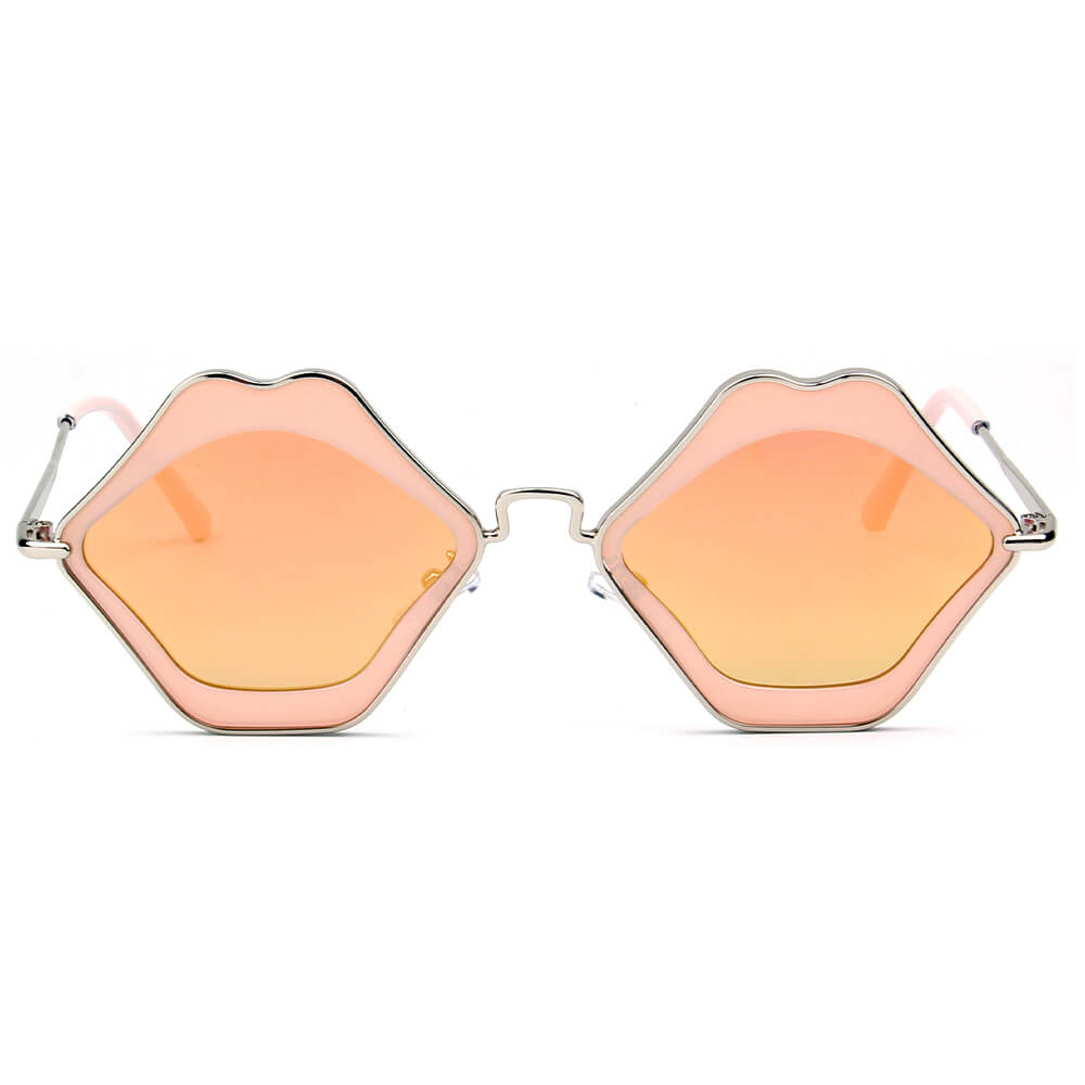 MADISON | S3002 - Womens Fashion Funky Mouth Kissing Lip Shape Hippie Love Party Sunglasses - Cramilo Eyewear - Stylish Trendy Affordable Sunglasses Clear Glasses Eye Wear Fashion