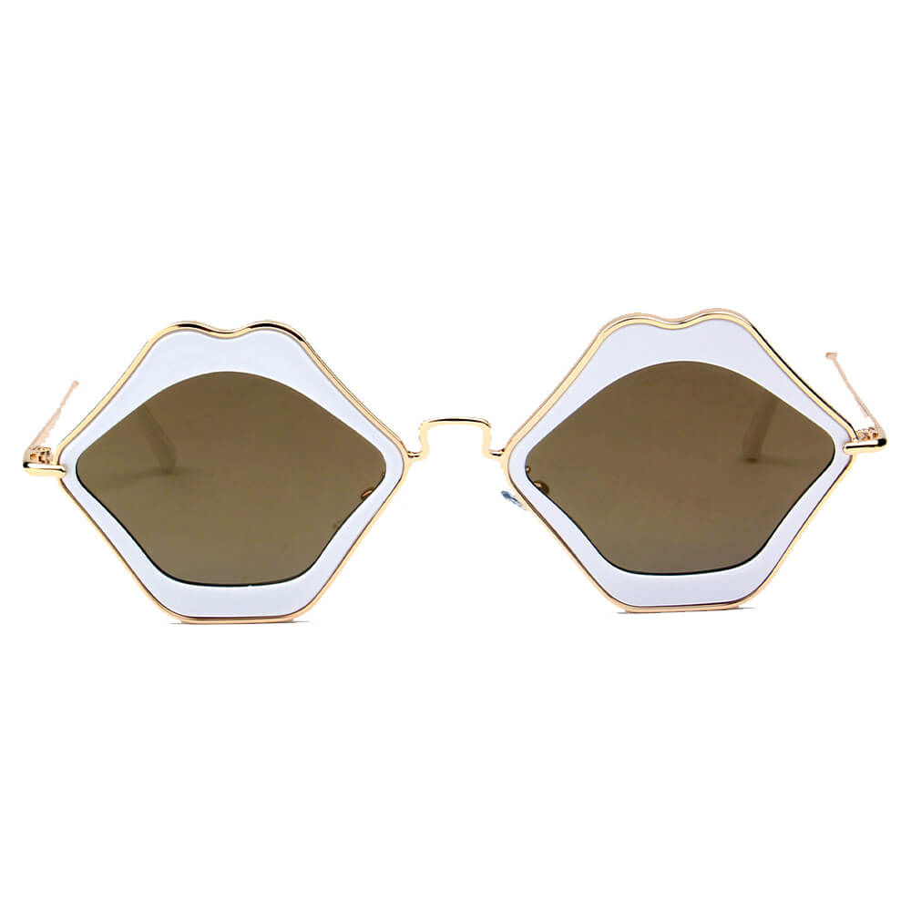 MADISON | S3002 - Womens Fashion Funky Mouth Kissing Lip Shape Hippie Love Party Sunglasses - Cramilo Eyewear - Stylish Trendy Affordable Sunglasses Clear Glasses Eye Wear Fashion