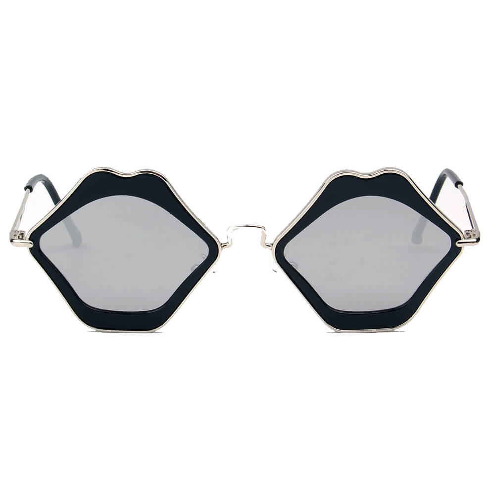 MADISON | S3002 - Womens Fashion Funky Mouth Kissing Lip Shape Hippie Love Party Sunglasses - Cramilo Eyewear - Stylish Trendy Affordable Sunglasses Clear Glasses Eye Wear Fashion