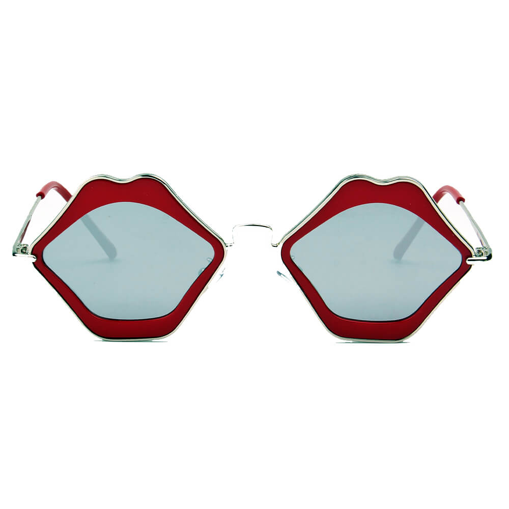 MADISON | S3002 - Womens Fashion Funky Mouth Kissing Lip Shape Hippie Love Party Sunglasses - Cramilo Eyewear - Stylish Trendy Affordable Sunglasses Clear Glasses Eye Wear Fashion
