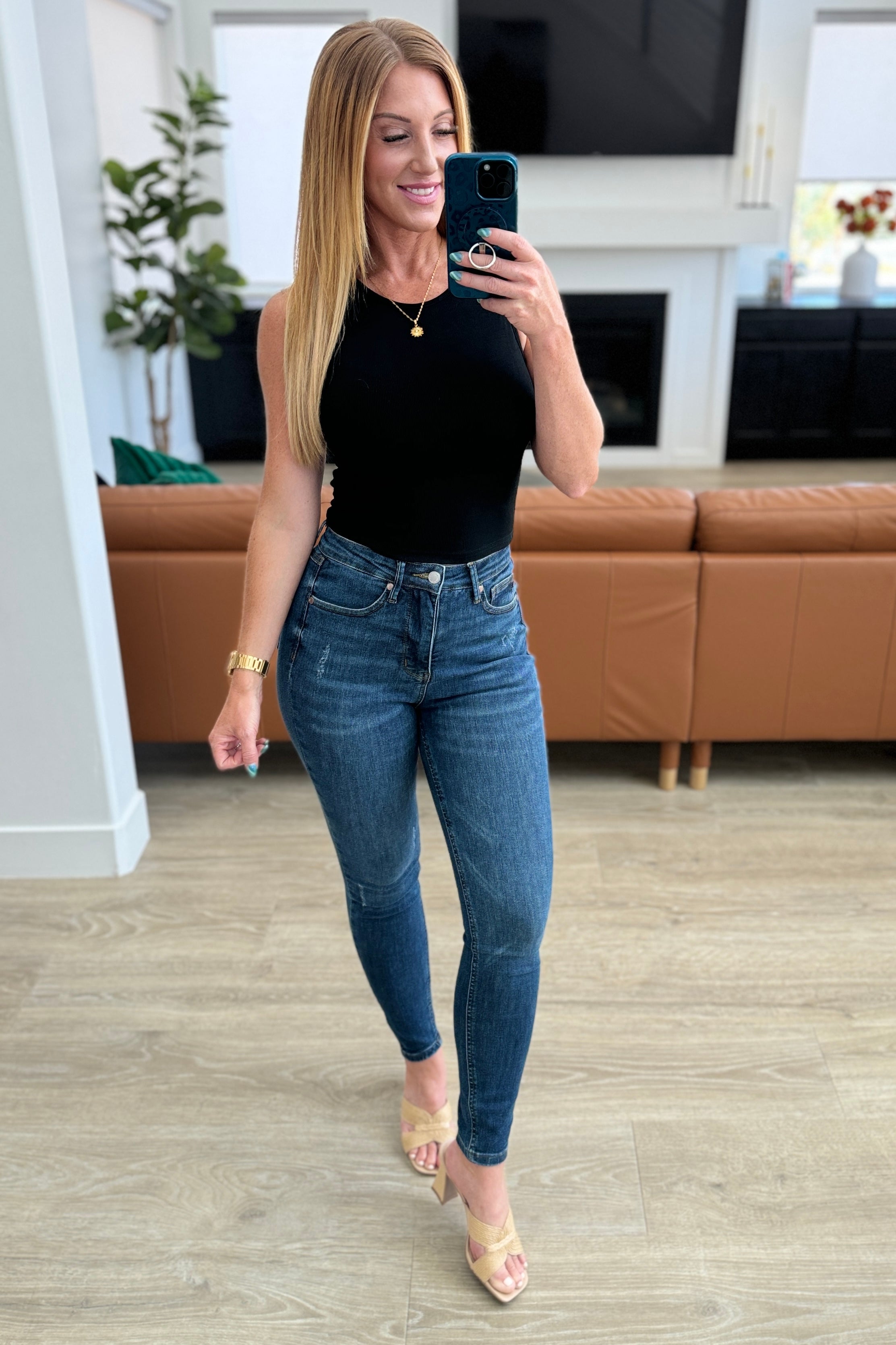 Cora High Rise Control Top Skinny Jeans - Charming Charlie