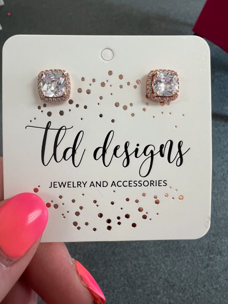 Rose gold rhinestone studs - Charming Charlie