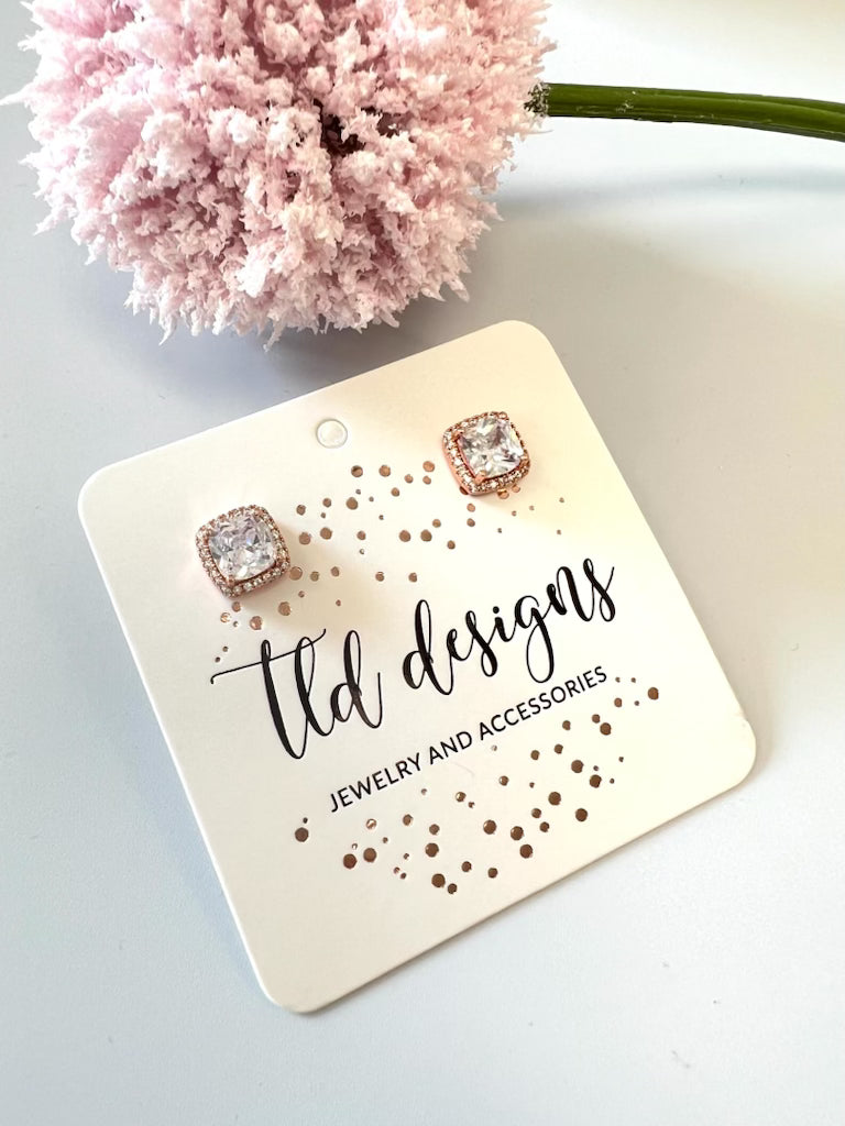 Rose gold rhinestone studs - Charming Charlie