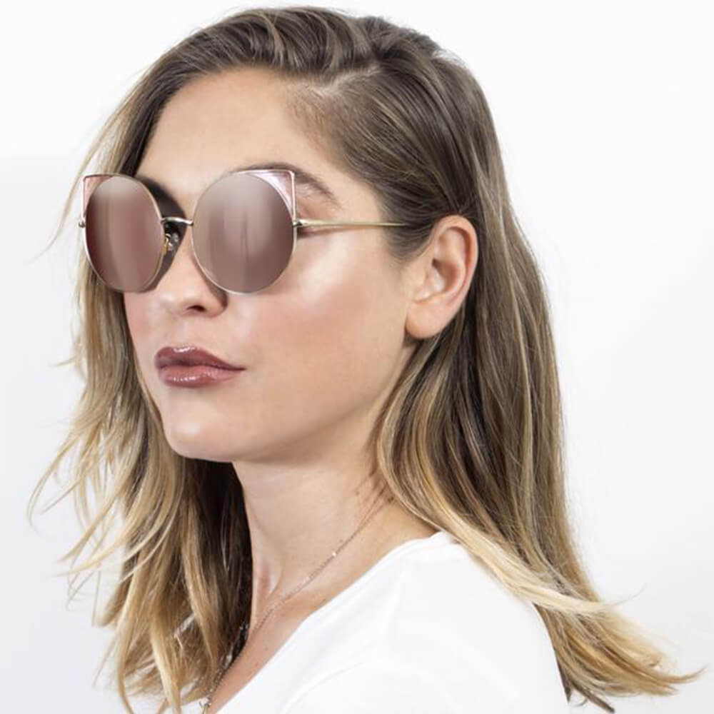 ASPEN | CA02K - Womens Trendy Mirrored Lens Cat Eye Sunglasses - Cramilo Eyewear - Stylish Trendy Affordable Sunglasses Clear Glasses Eye Wear Fashion