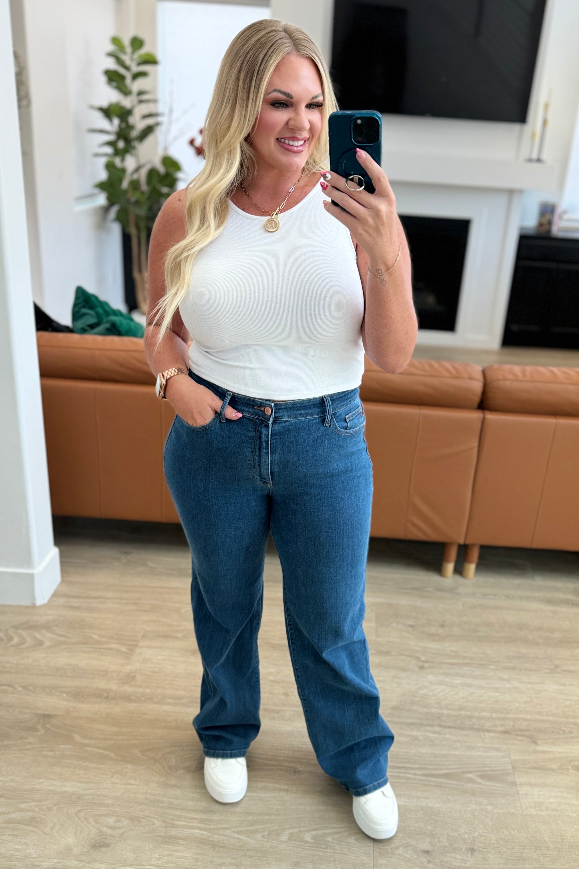Hazel High Rise Vintage Wide Leg Jeans - Charming Charlie