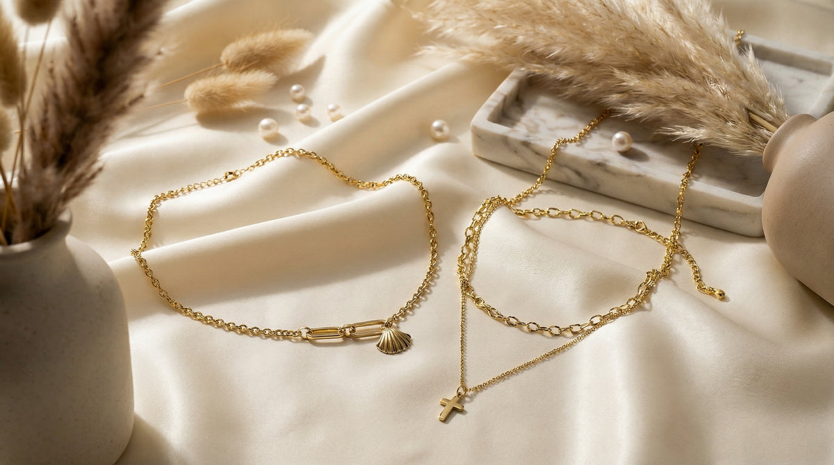 3 Row Gold Necklace With Shell - Charming Charlie