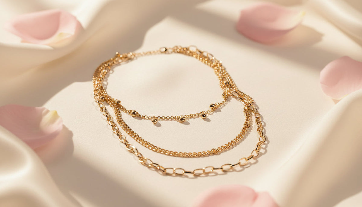 3 Row Gold Necklace - Charming Charlie