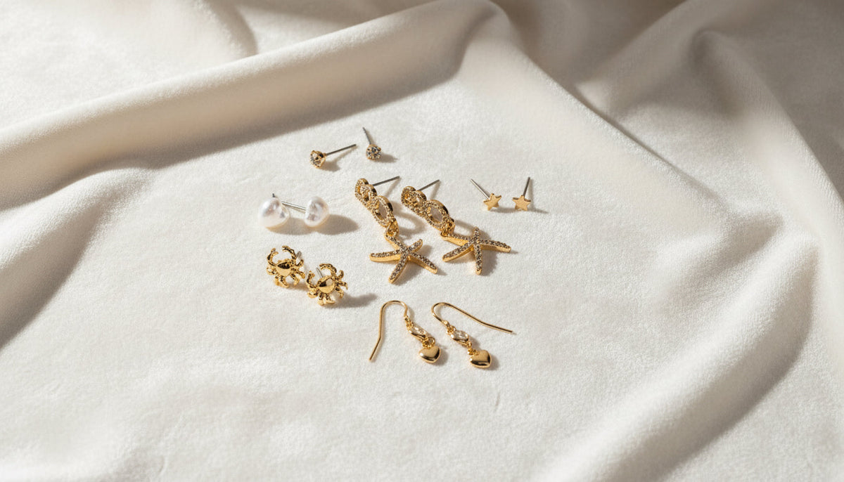 6 Pack Crystal Star Fish Earring Set - Charming Charlie