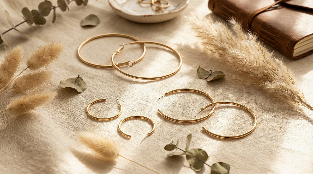 8 Pack Gold Hoop Earrings - Charming Charlie