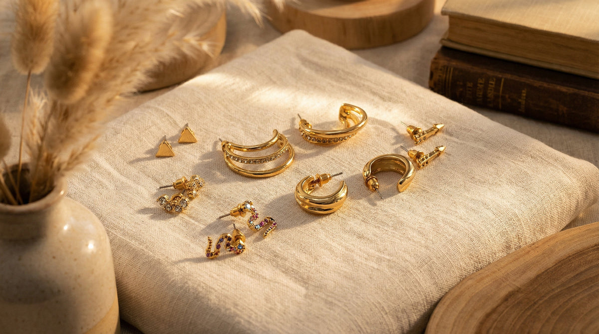 6 Pack Gold Snake Earrings - Charming Charlie