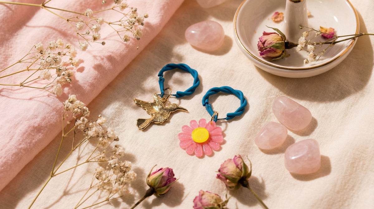 Blue Bird Pink Flower MisMatch Earring - Charming Charlie