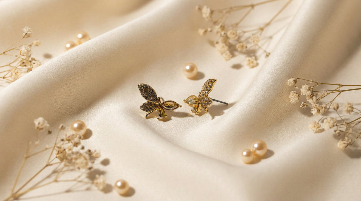 Crystal Butterfly Stud Earring - Charming Charlie