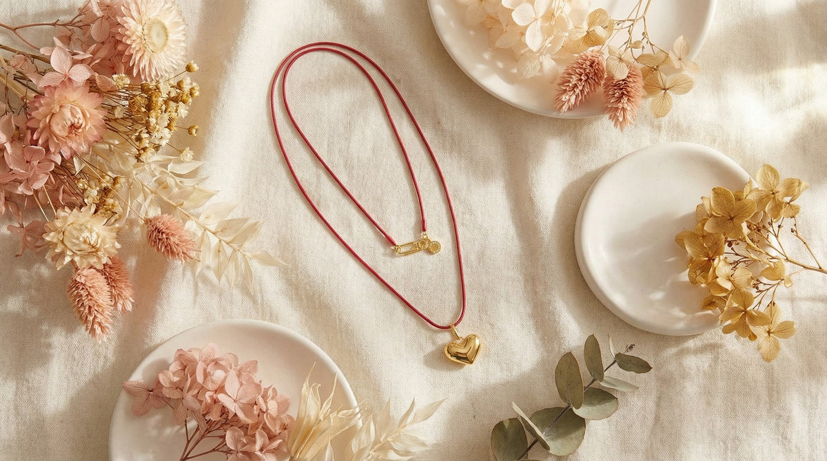 French Connection- Burgundy Gold Heart Pendant Necklace - Charming Charlie