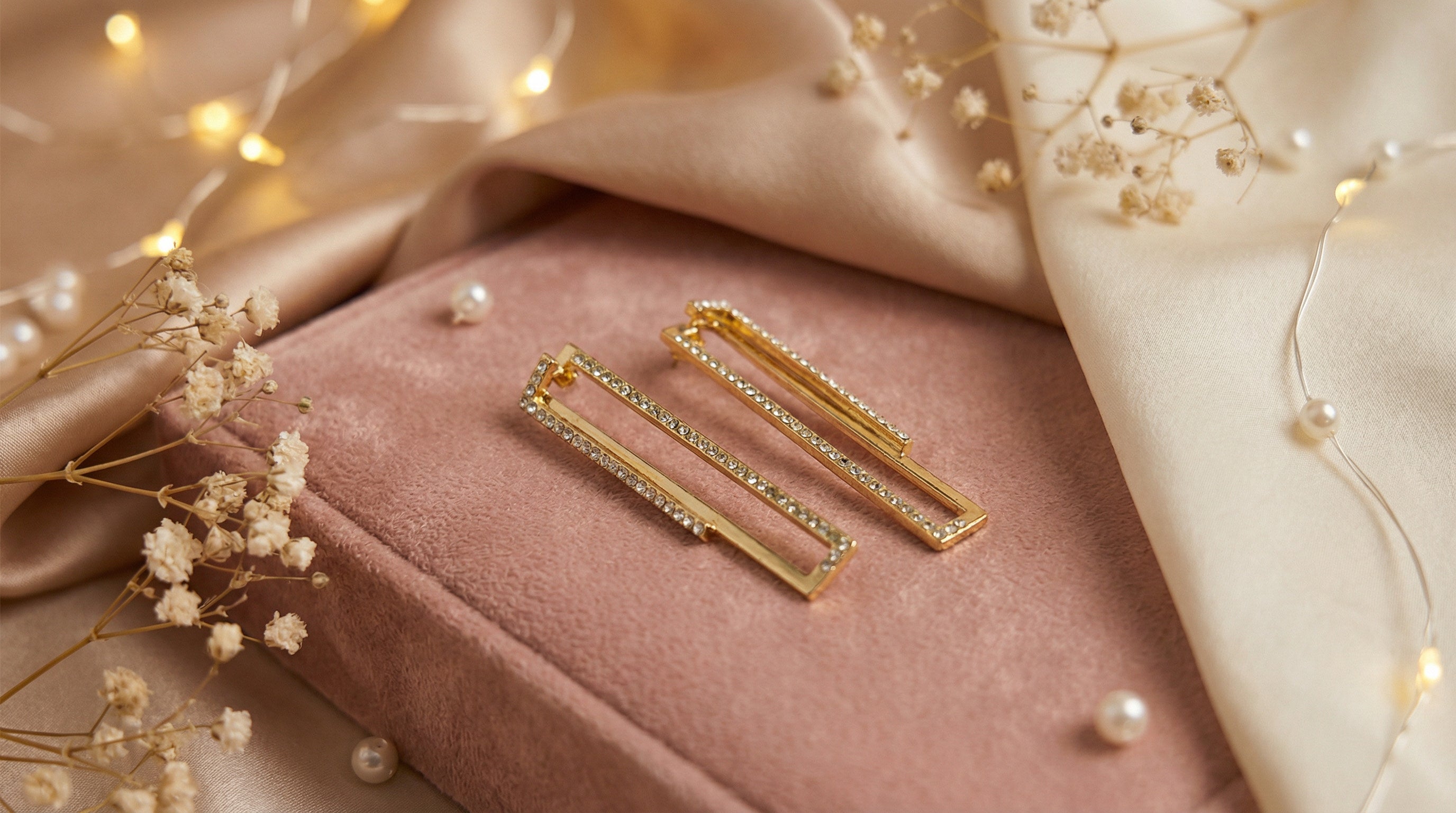 Front Back Gold Geo Shape Earring With Pave Design - Charming Charlie