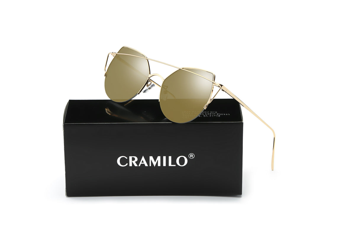 DILLON | Modern Cat Eye Mirrored Flat Lens Sunglasses Circle - Charming Charlie