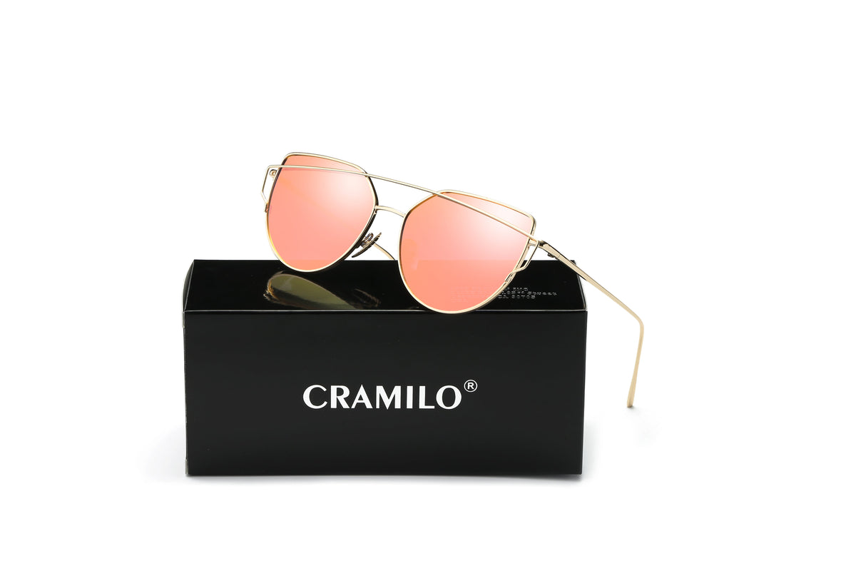 DILLON | Modern Cat Eye Mirrored Flat Lens Sunglasses Circle - Charming Charlie