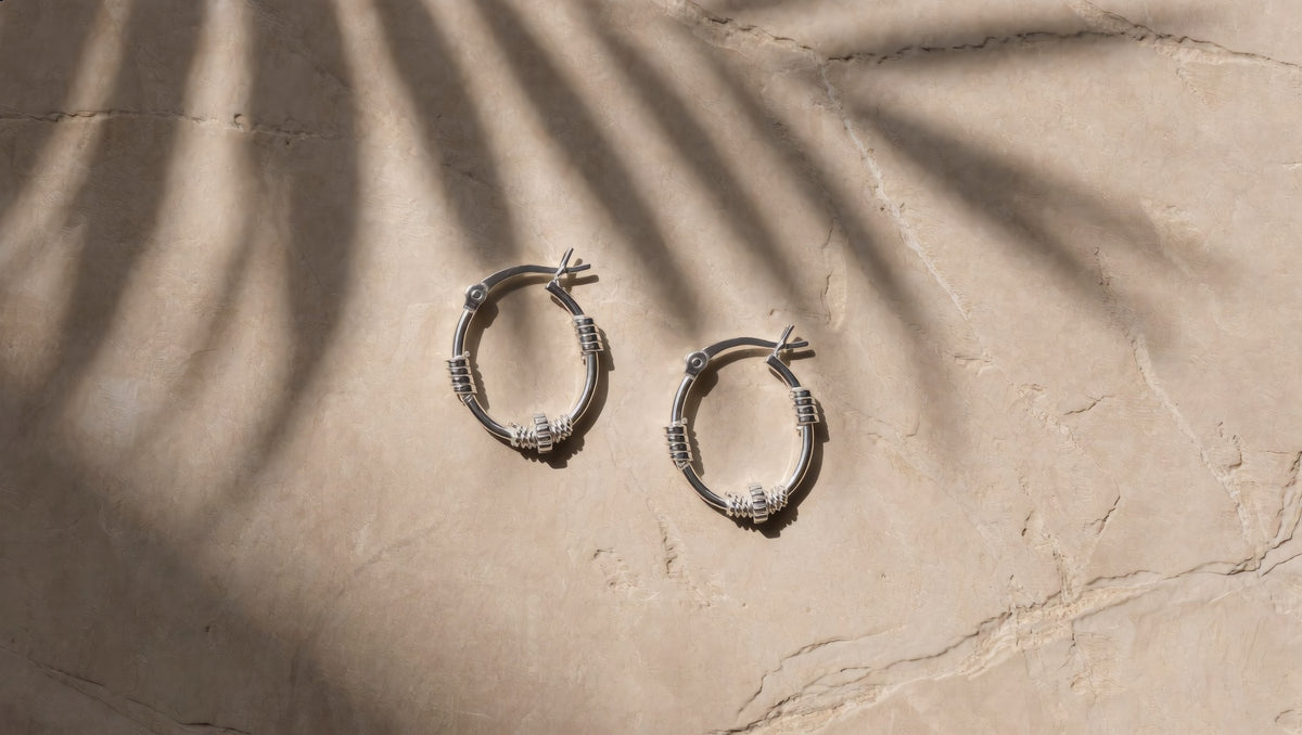 GL Creations- Sterling Silver Oval Bali Hoop - Charming Charlie
