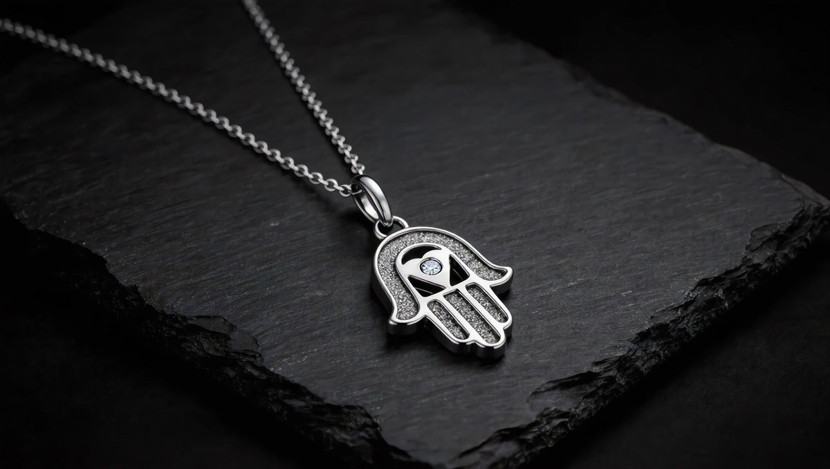 GL Creations- Sterling Silver Hamsa Stardust Pendant - Charming Charlie