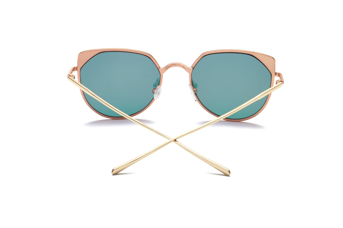HERSHEY | Women's Flat Lens Metal Frame Cat Eye Sunglasses - Charming Charlie