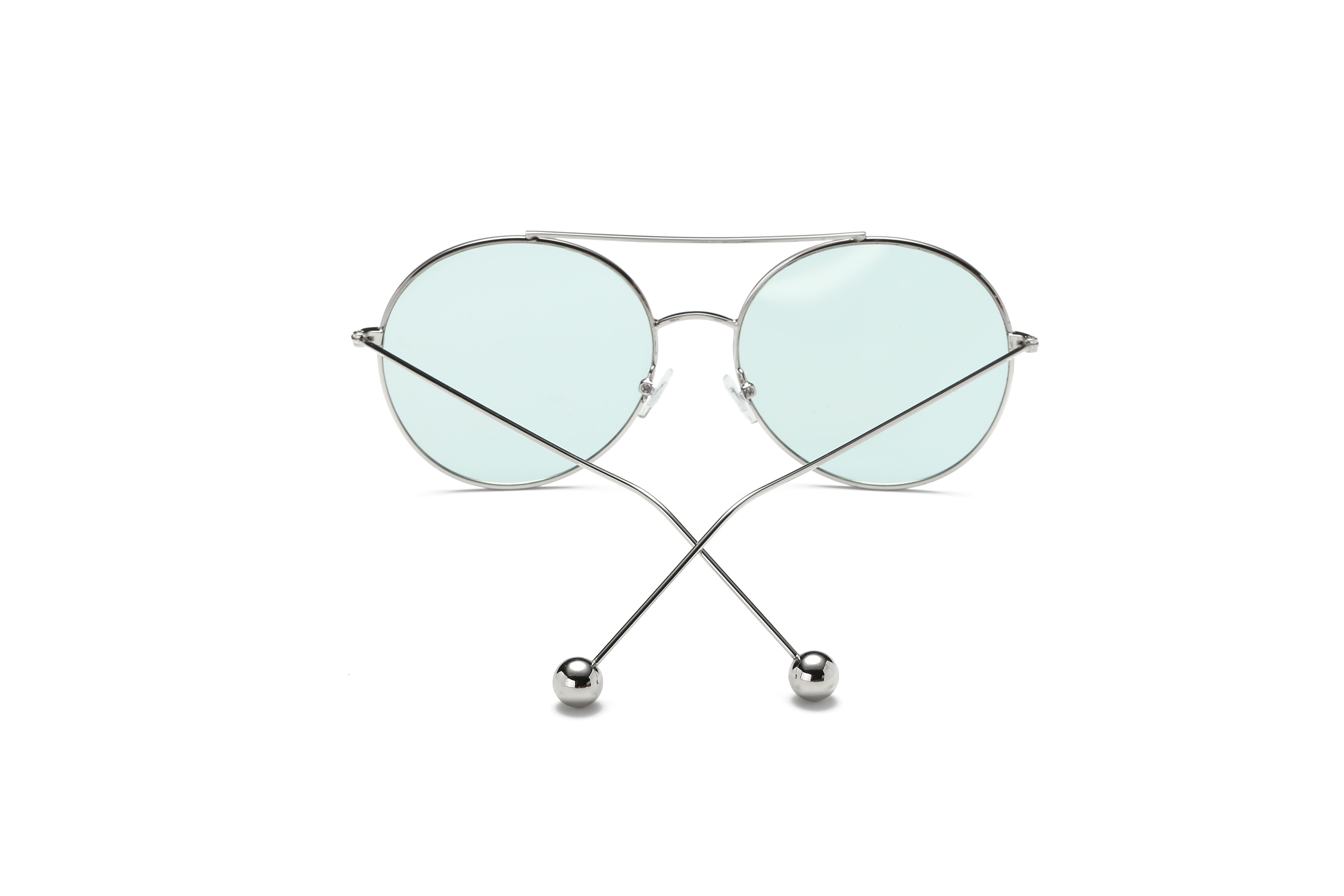 EUREKA | Unisex Round Tinted Lens Aviator Clear Glasses Balled Sunglasses - Charming Charlie