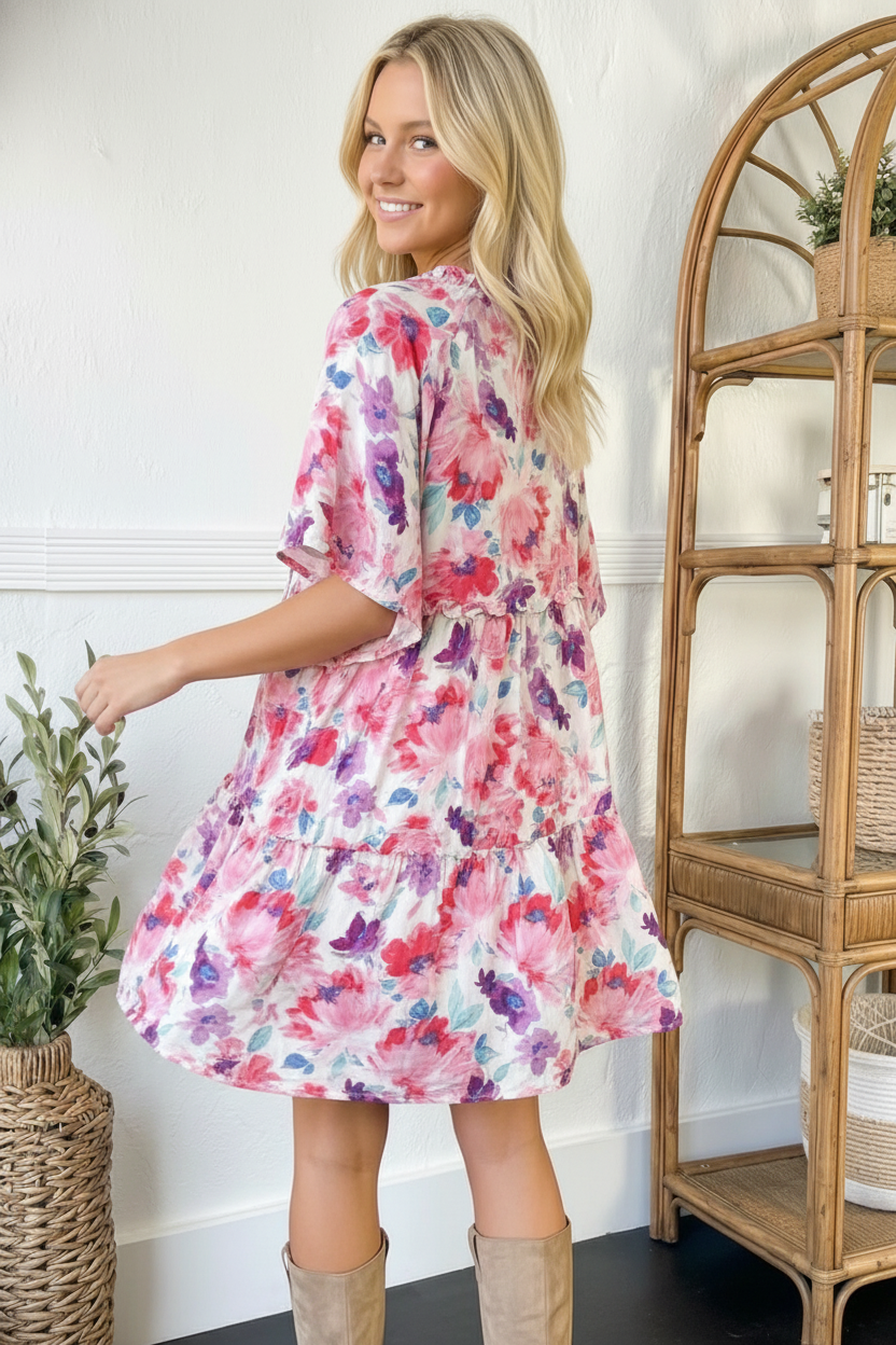 Petal Parade Tiered Dress - Charming Charlie