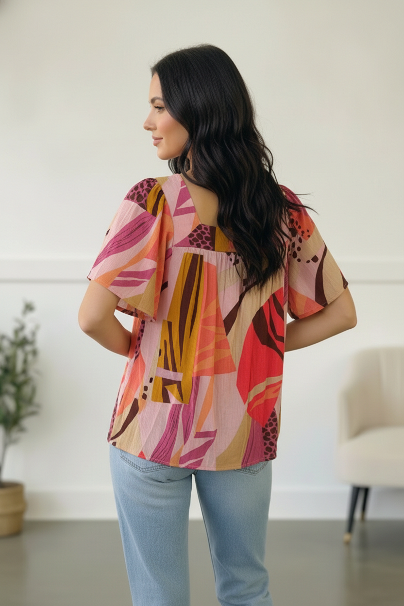 Art Walk Print Blouse - Charming Charlie
