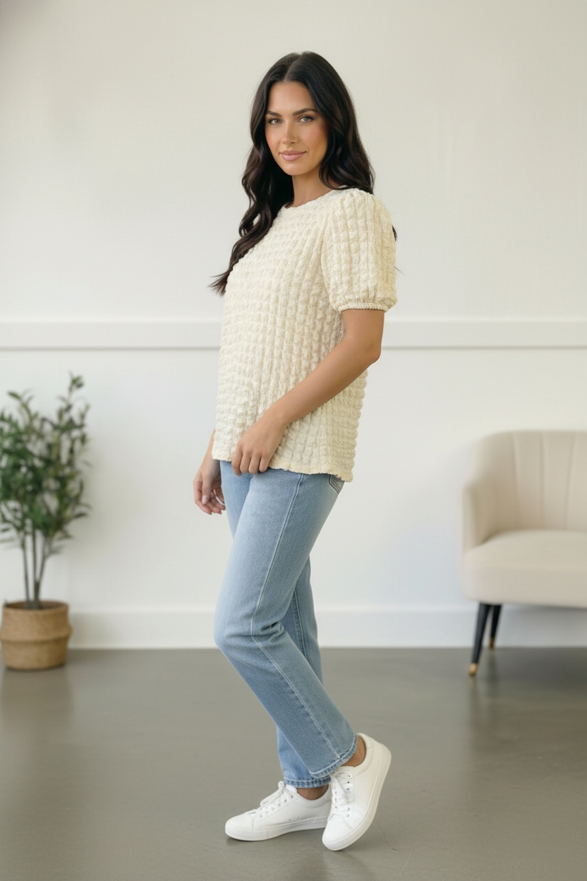The Cloud Nine Texture Top - Charming Charlie