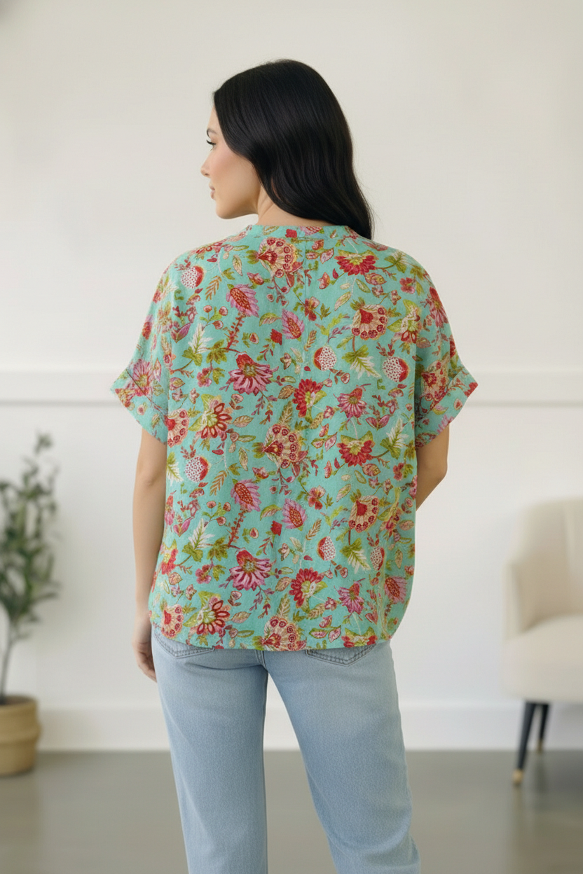 Jade Garden Easy Does it Blouse - Charming Charlie