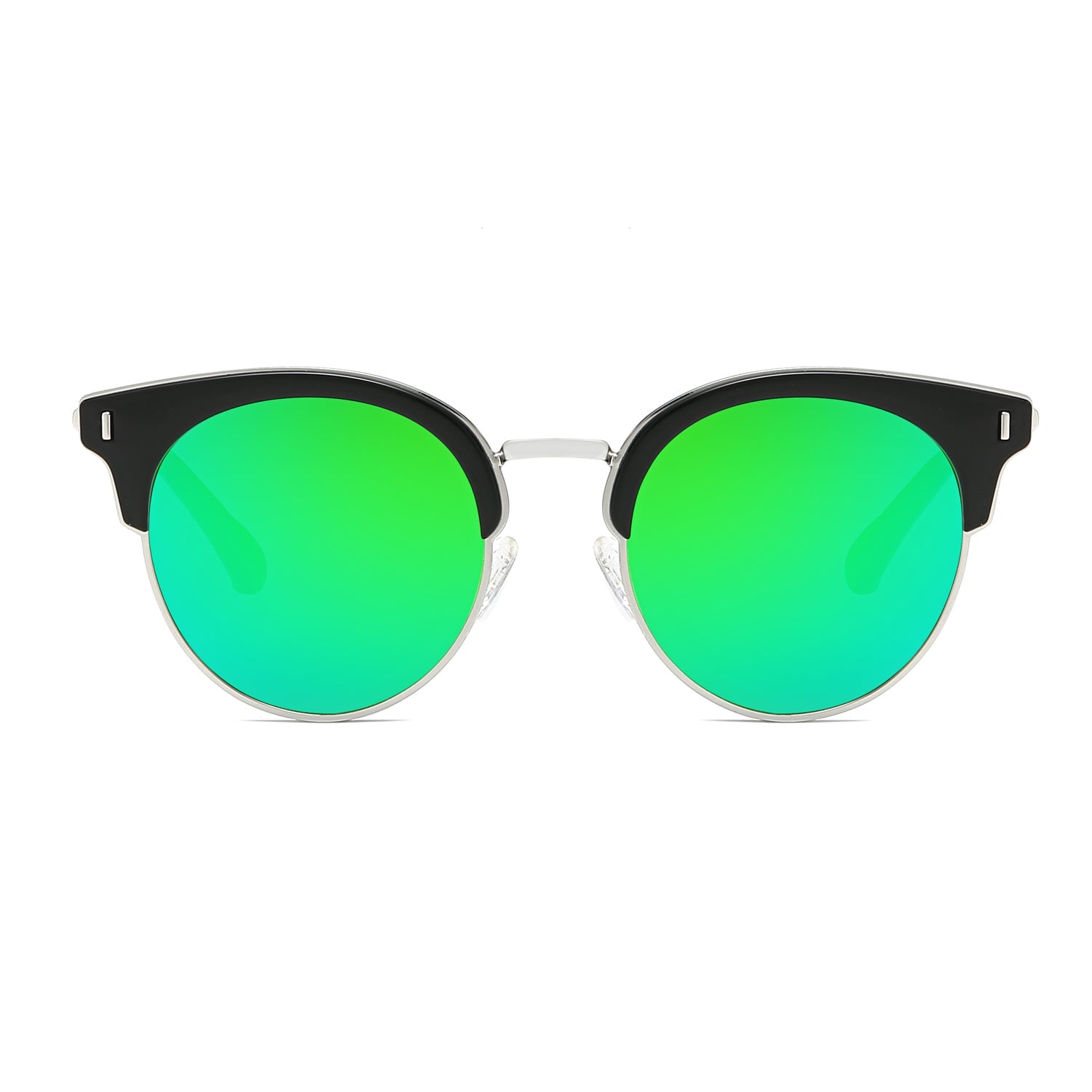 BILOXI | Women Half Frame Round Cat Eye Polarized Sunglasses - Charming Charlie
