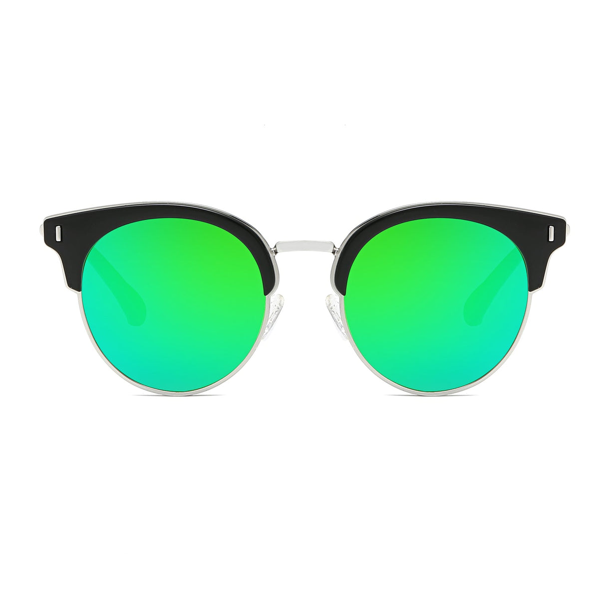 BILOXI | Women Half Frame Round Cat Eye Polarized Sunglasses - Charming Charlie