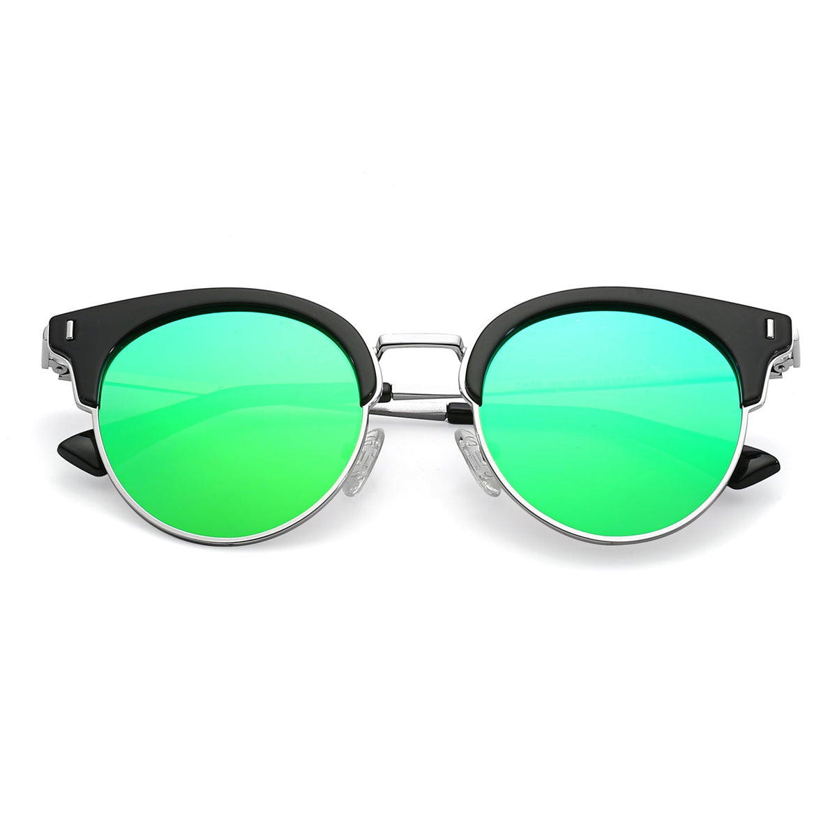 BILOXI | Women Half Frame Round Cat Eye Polarized Sunglasses - Charming Charlie