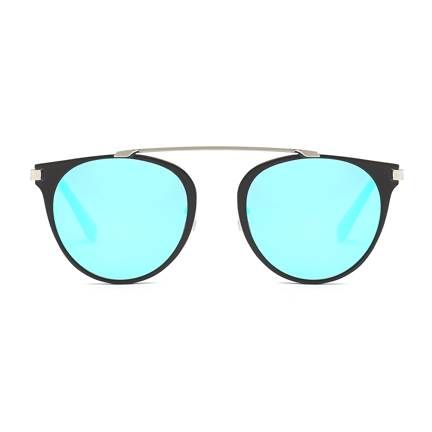 FRISCO | Modern Horn Rimmed Metal Frame Round Sunglasses - Charming Charlie