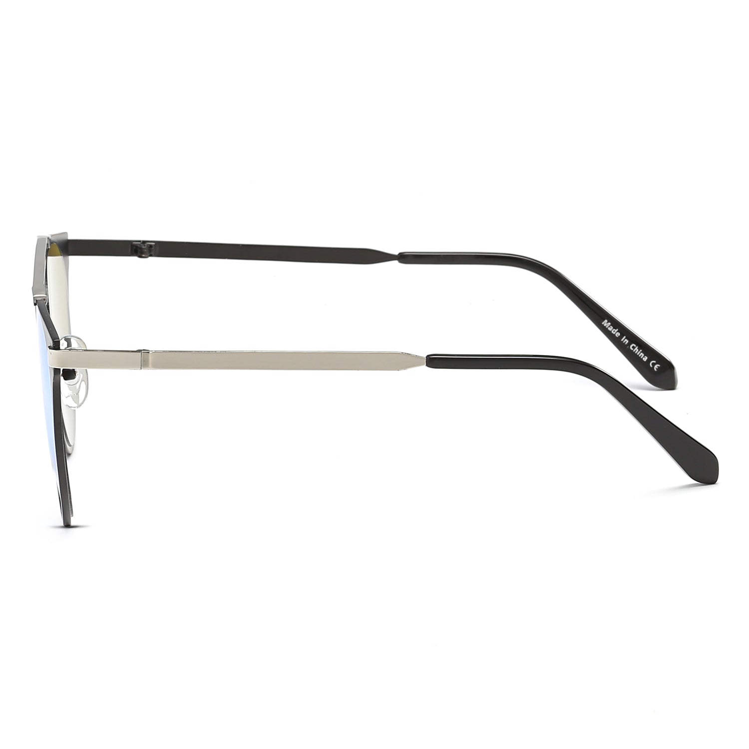 FRISCO | Modern Horn Rimmed Metal Frame Round Sunglasses - Charming Charlie