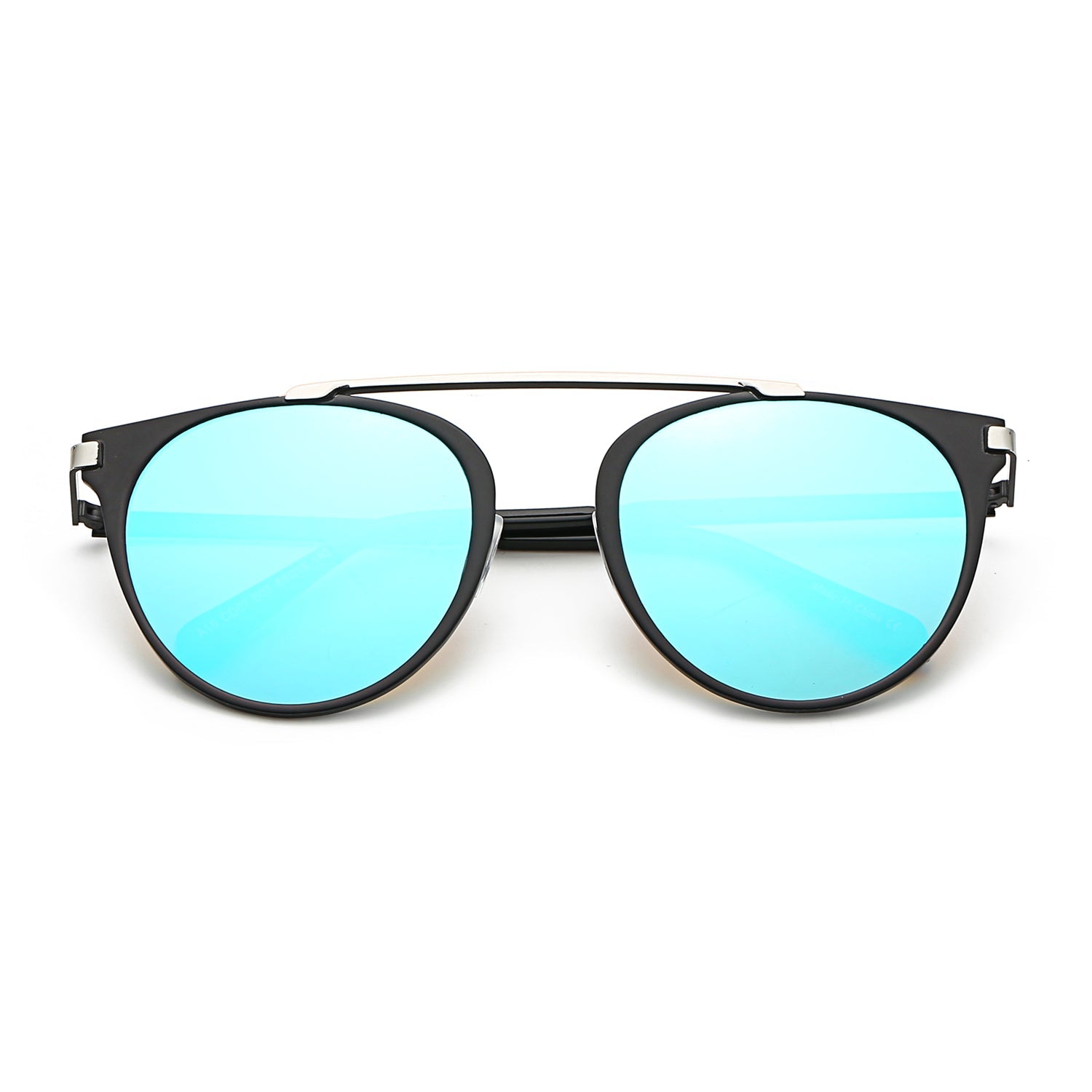 FRISCO | Modern Horn Rimmed Metal Frame Round Sunglasses - Charming Charlie