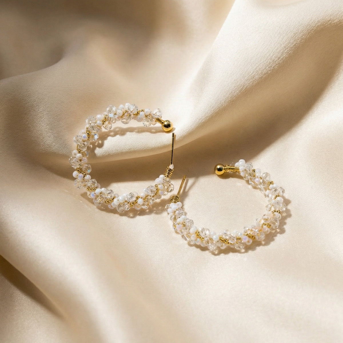 Pearl Twisted Open Hoop Earring - Charming Charlie