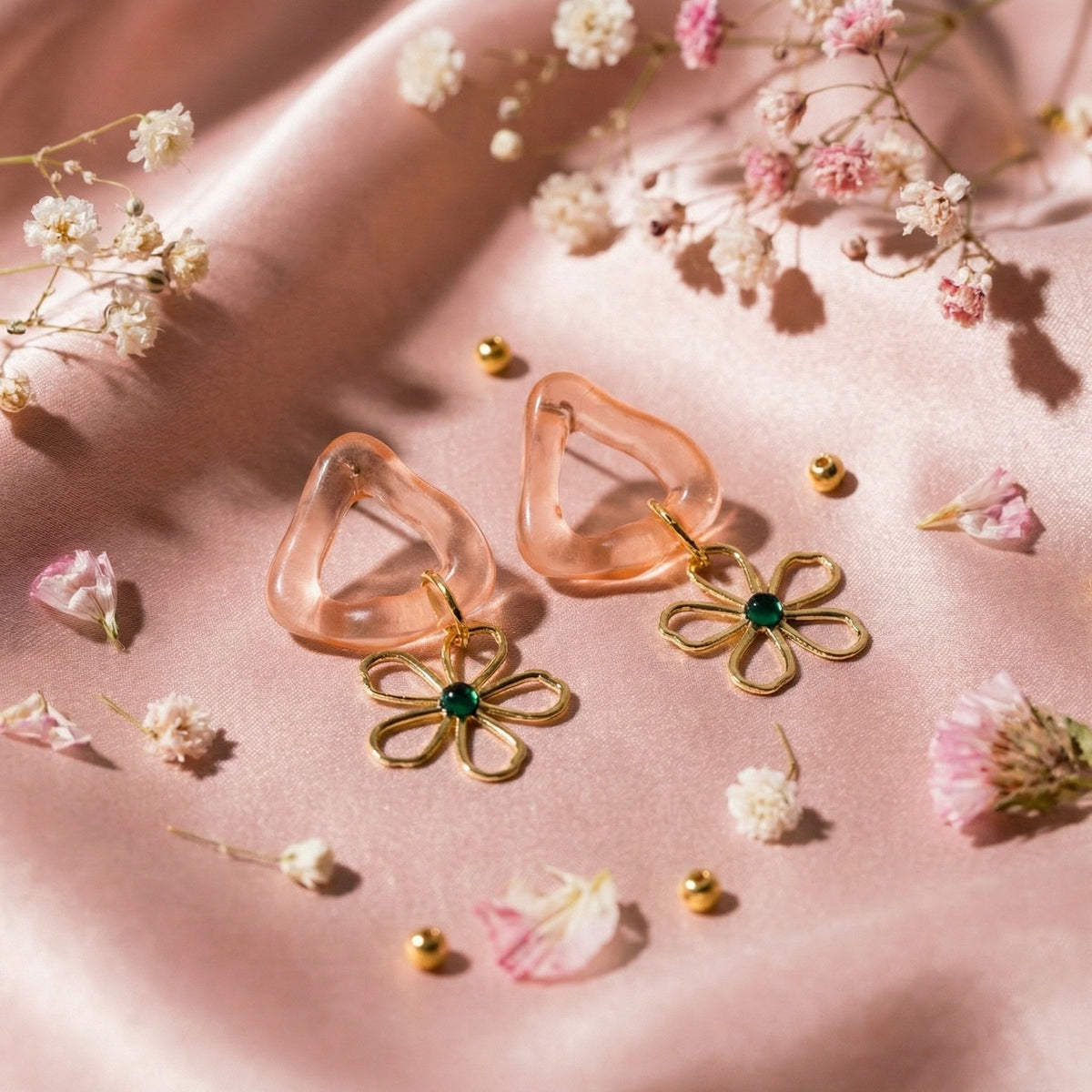 Gold Open Flower Earring - Charming Charlie
