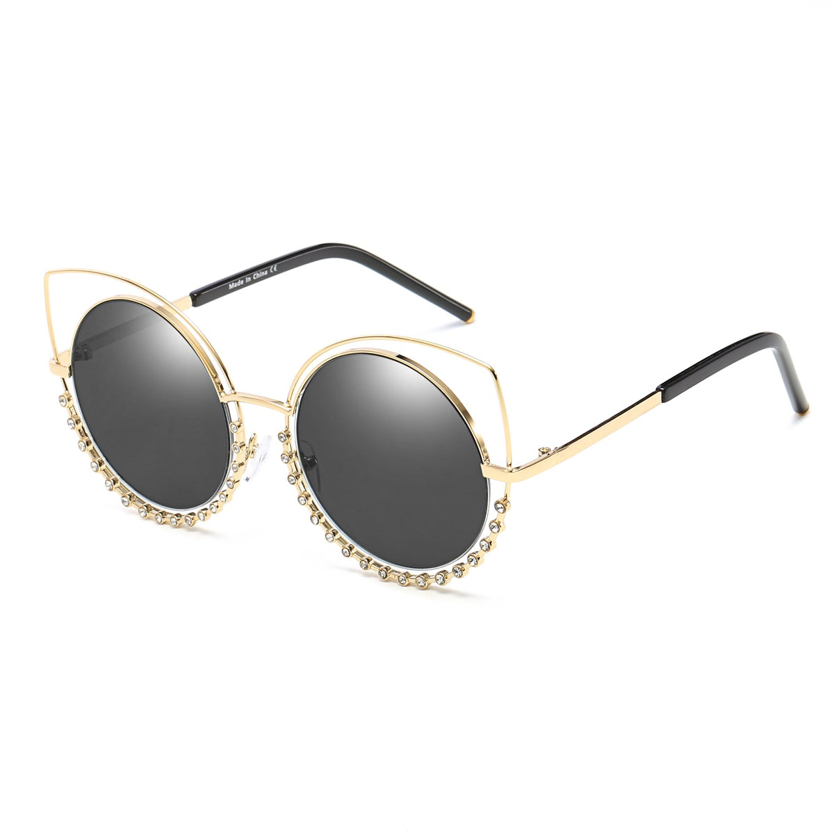 Holland - Pearl-Studded Cut-Out Cat Eye Princess Sunglasses - Charming Charlie