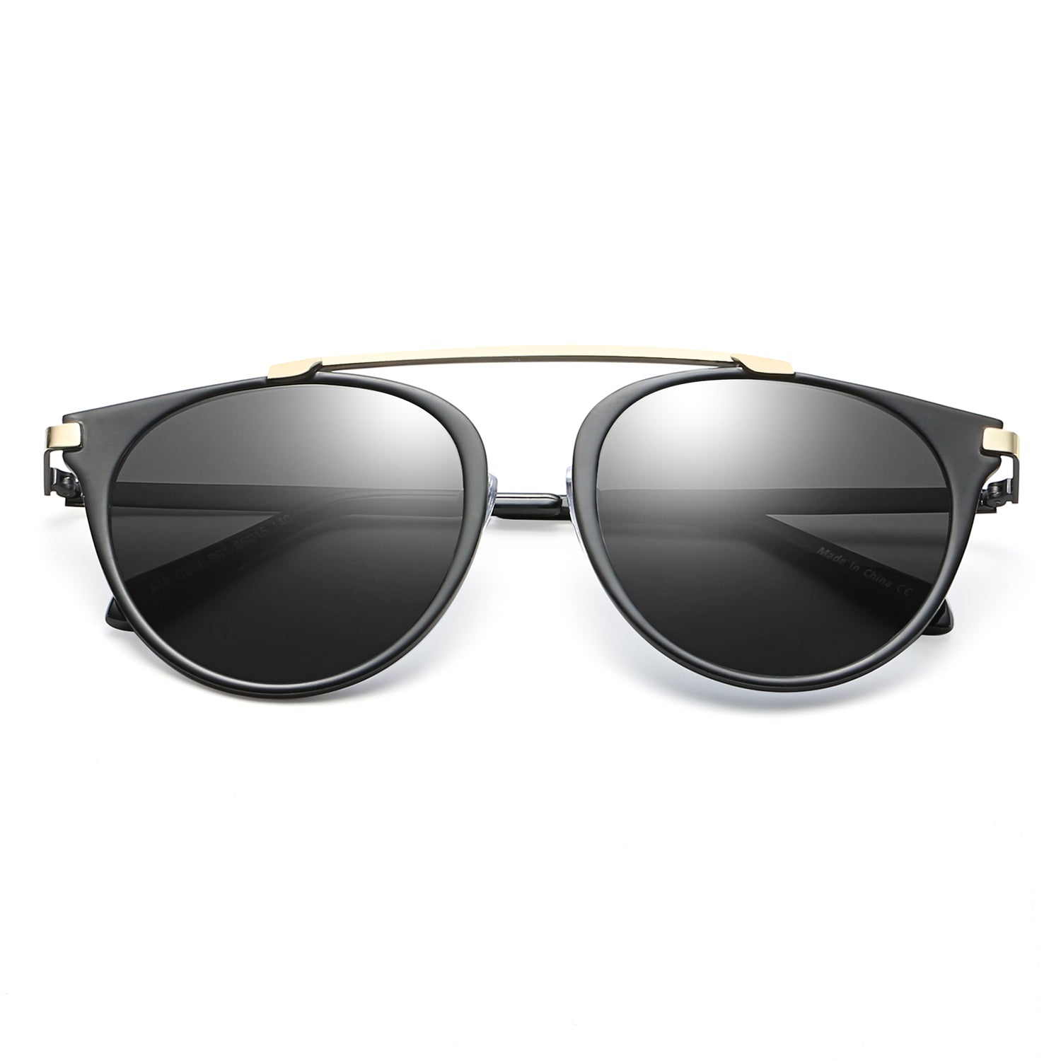 FRISCO | Modern Horn Rimmed Metal Frame Round Sunglasses - Charming Charlie
