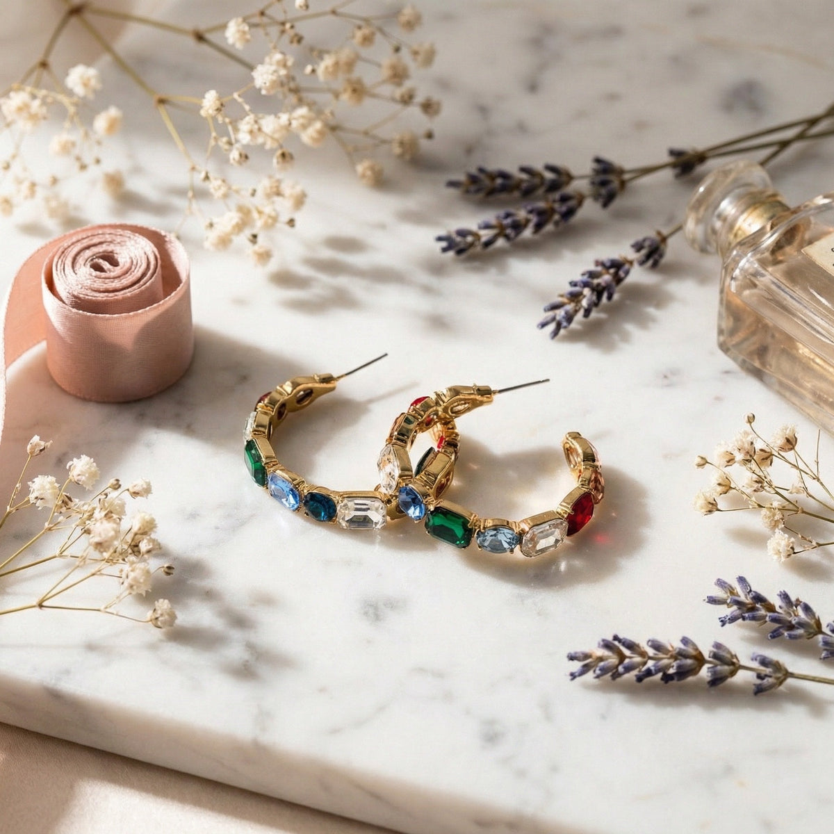 Rainbow Glass Hoop Earring - Charming Charlie