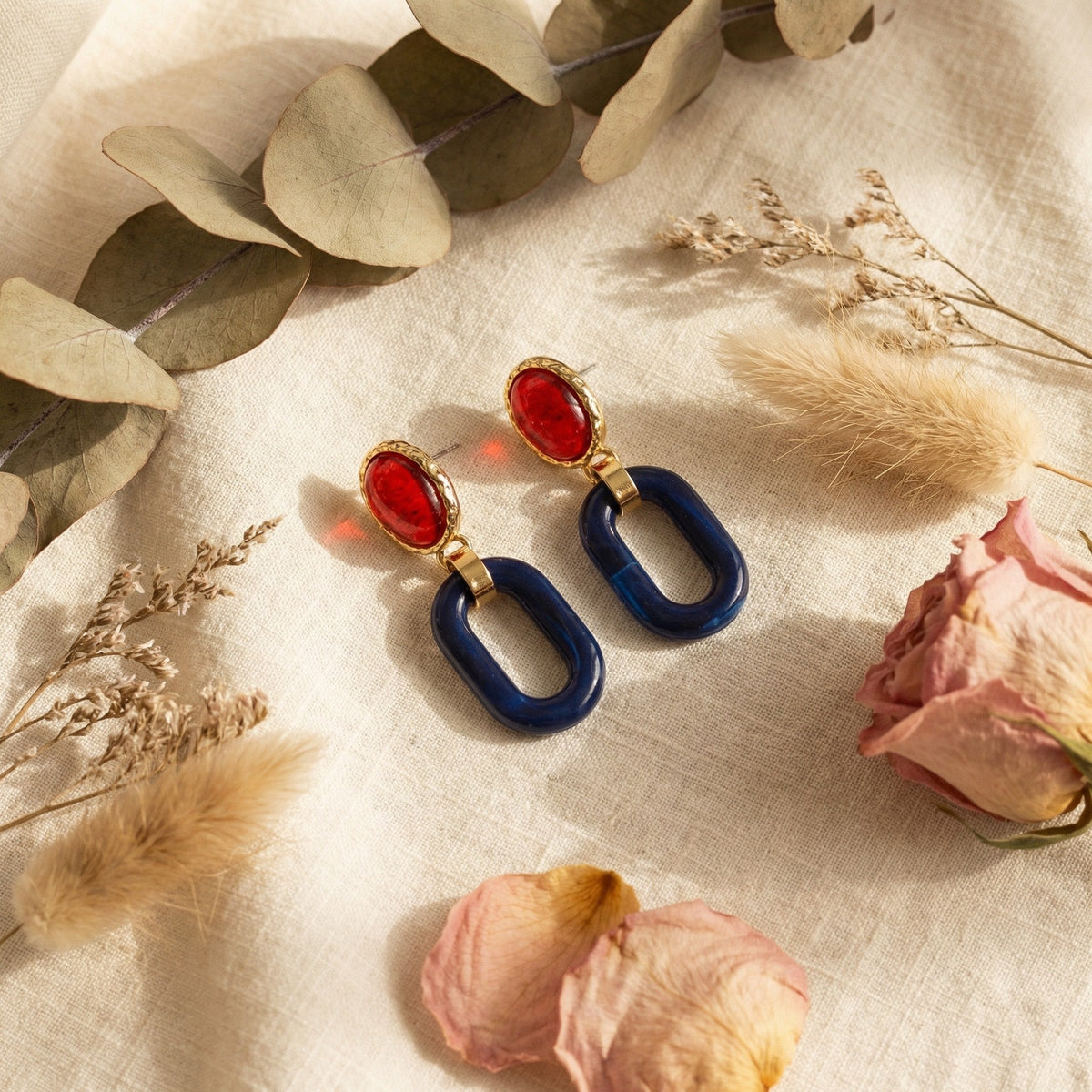 Royal Ruby And Blue earring - Charming Charlie