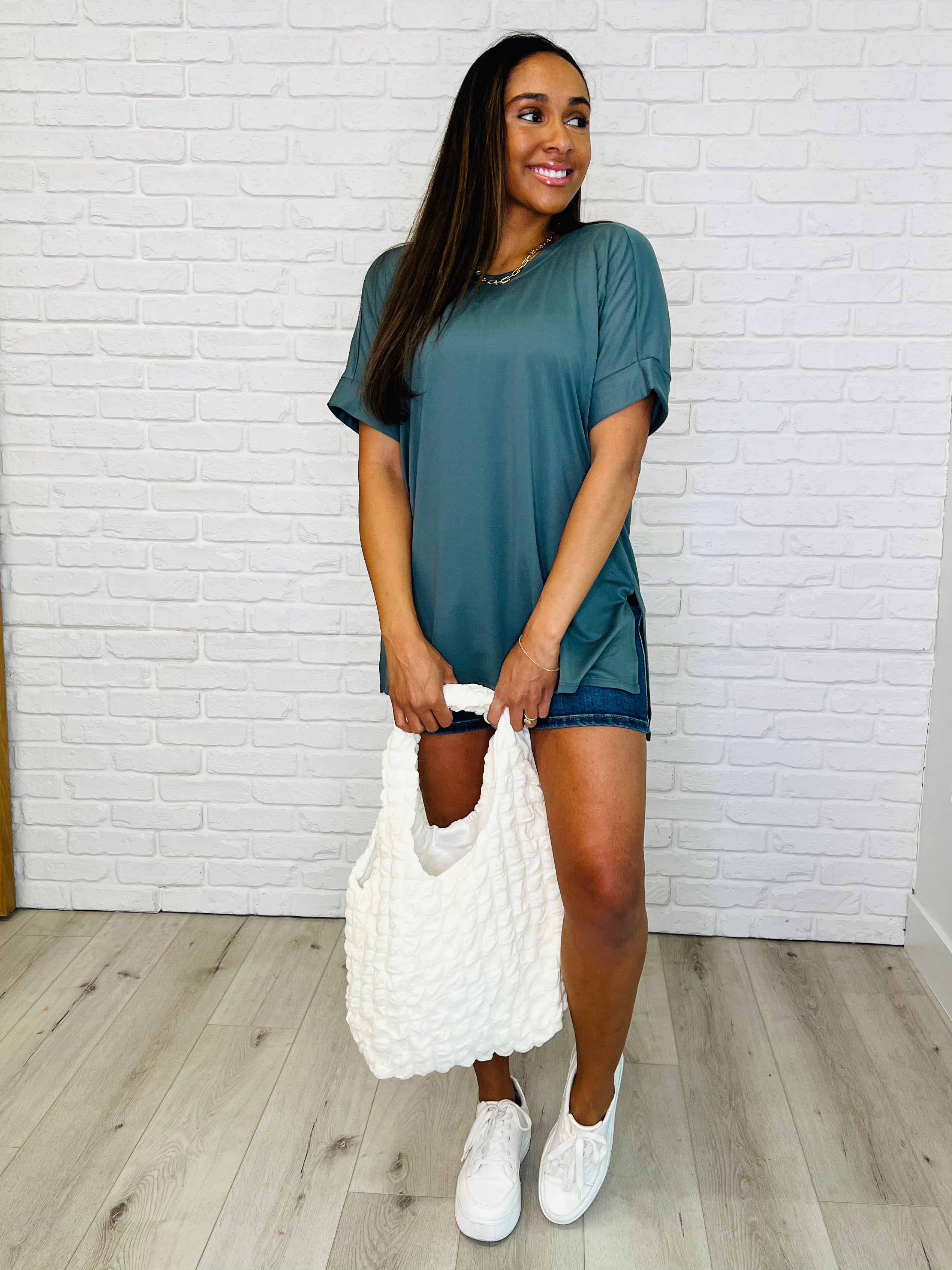 Day Out Cloud Tote Bag In Cream - Charming Charlie