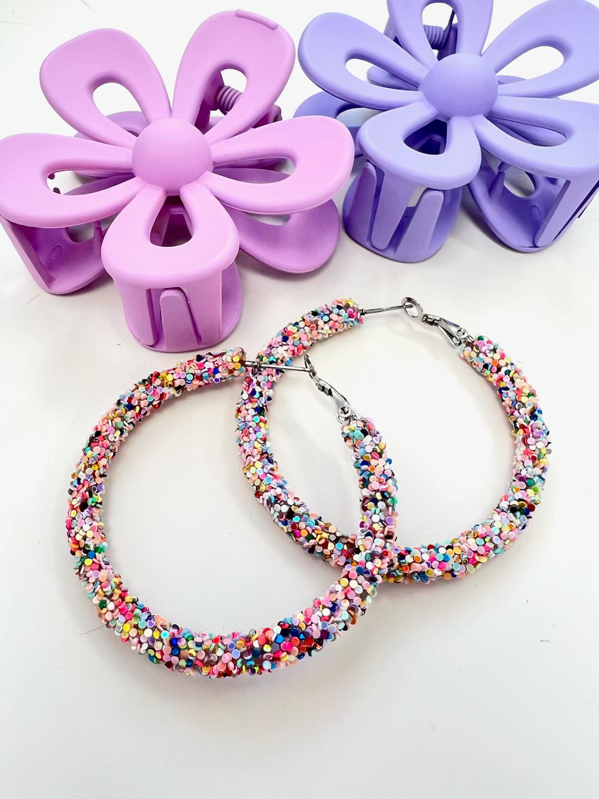 Summertime Glitter Hoops - Charming Charlie