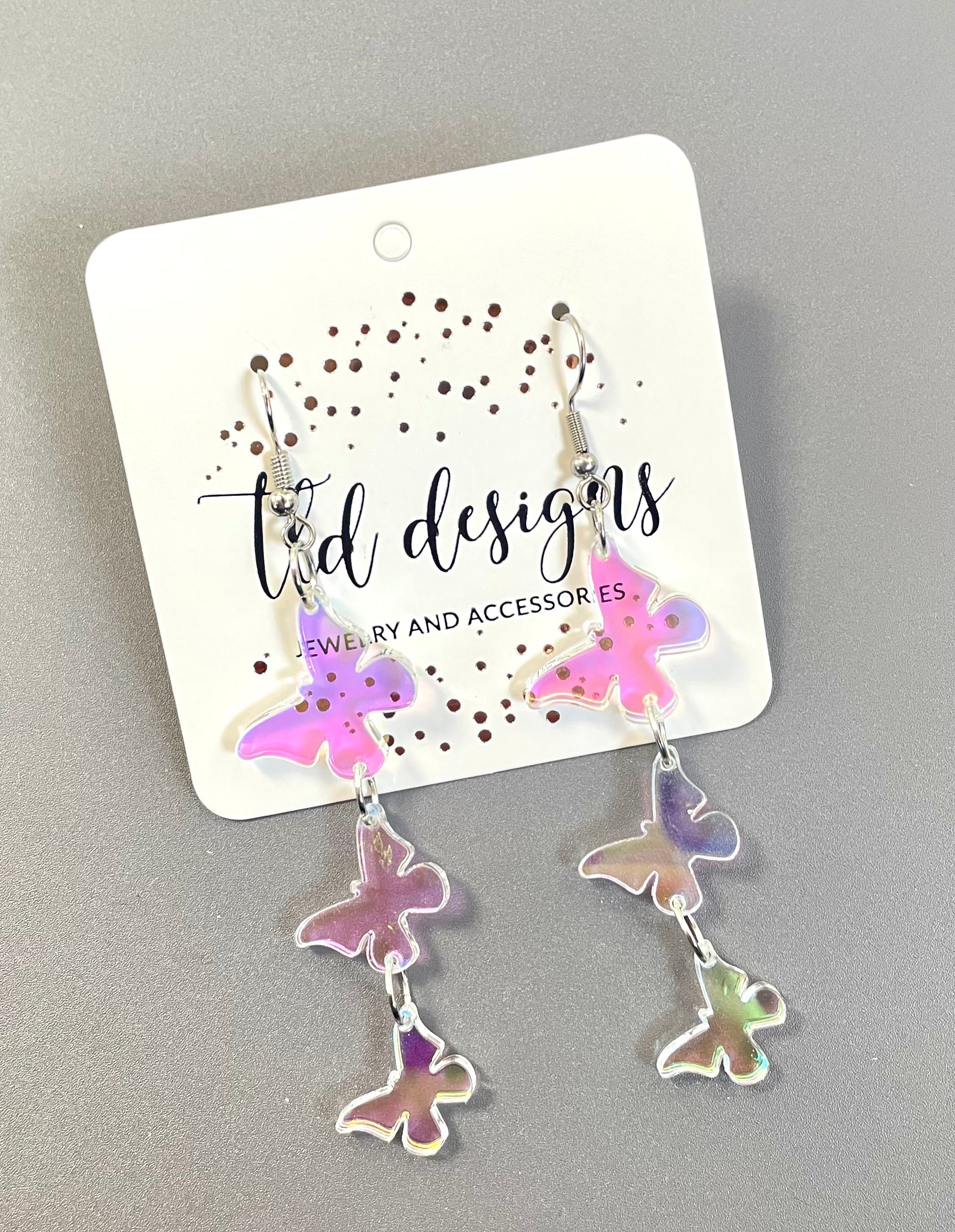 Iridescent Butterfly Triple Acrylics - Charming Charlie