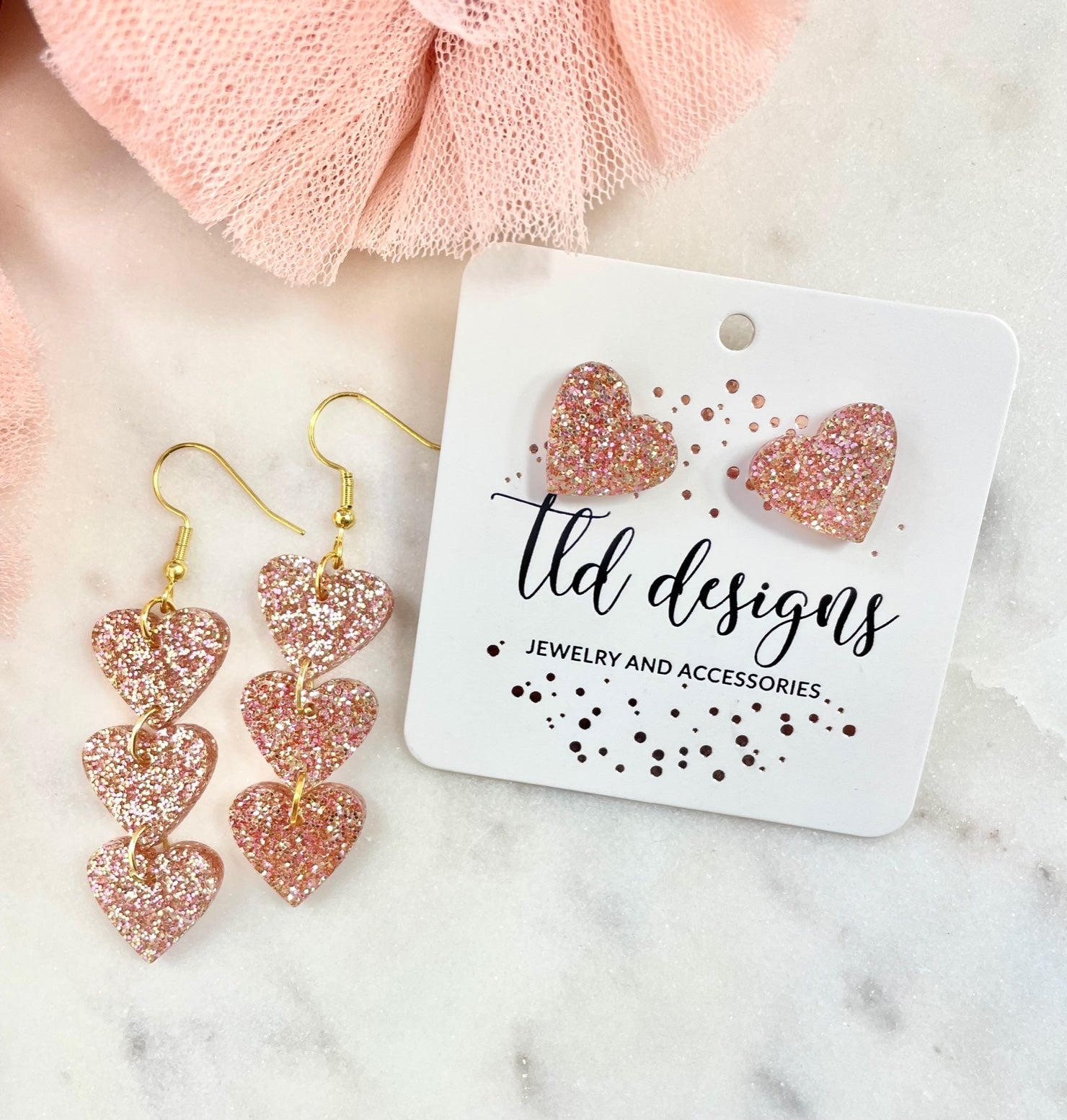 Triple Rose Gold Hearts - Charming Charlie
