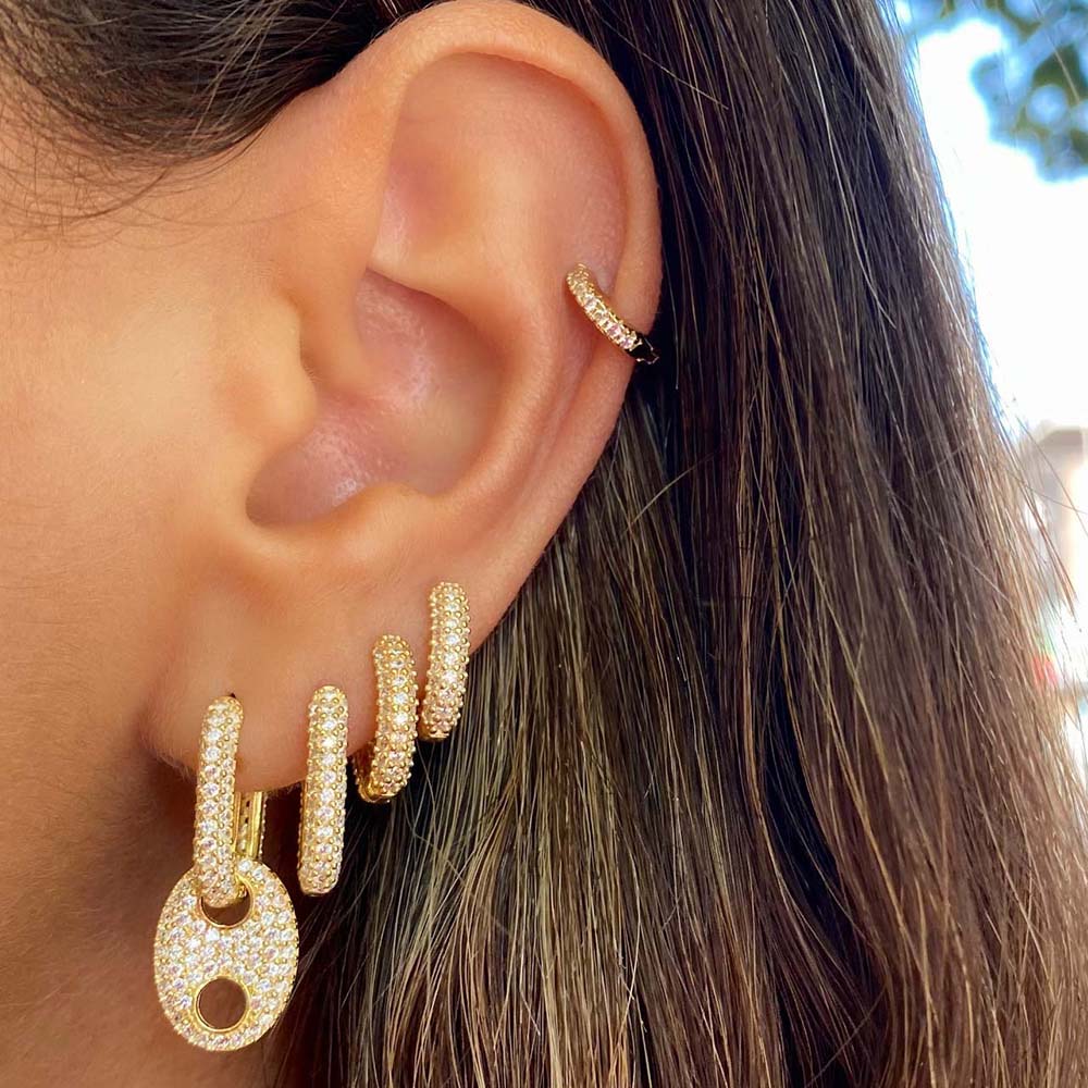 CZ Mini Huggie Earring - Adina's Jewels