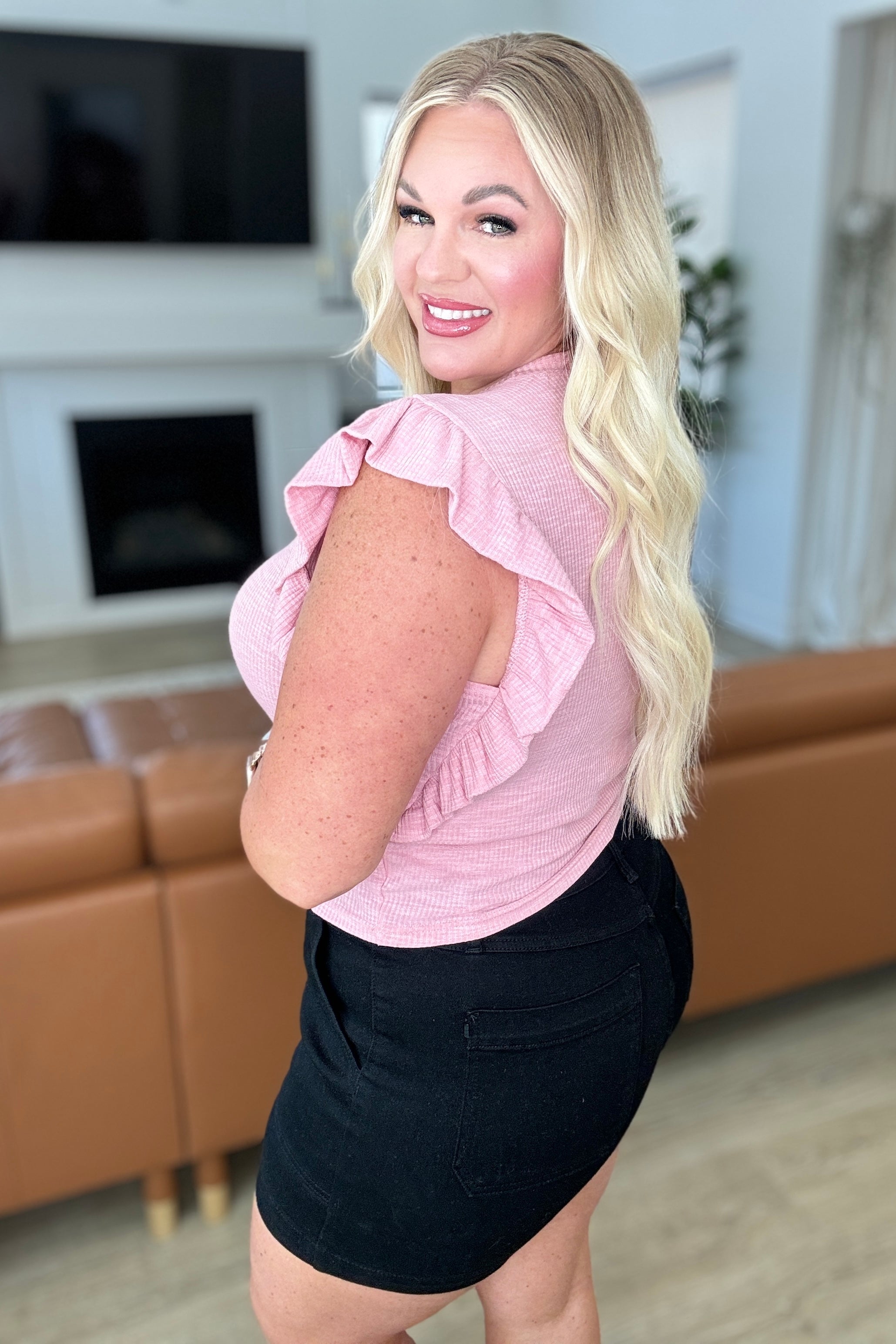 Especially Sweet Ruffle Sleeve Top - Charming Charlie