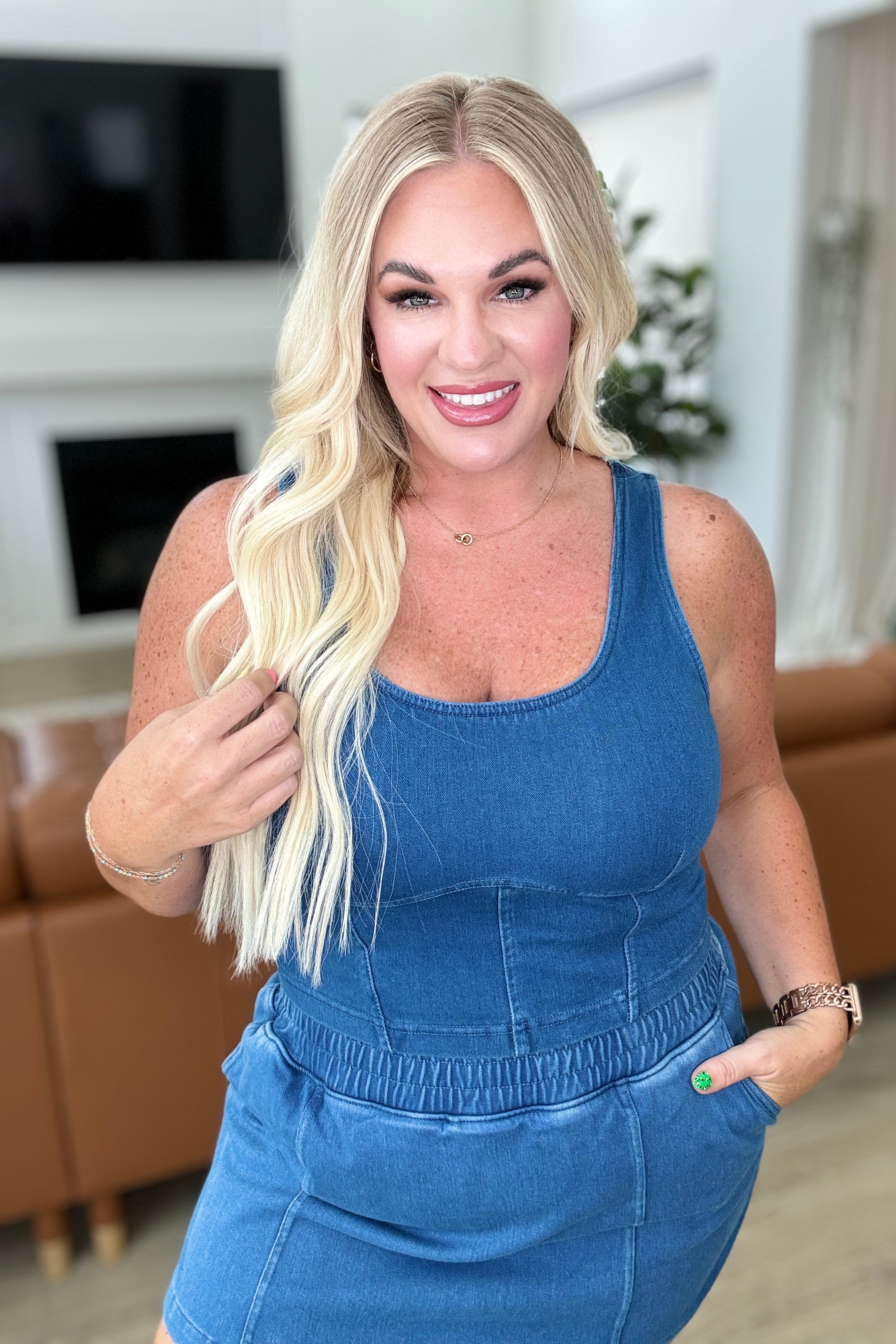 Urban Blues Scoop Neck Top in Light Denim - Charming Charlie