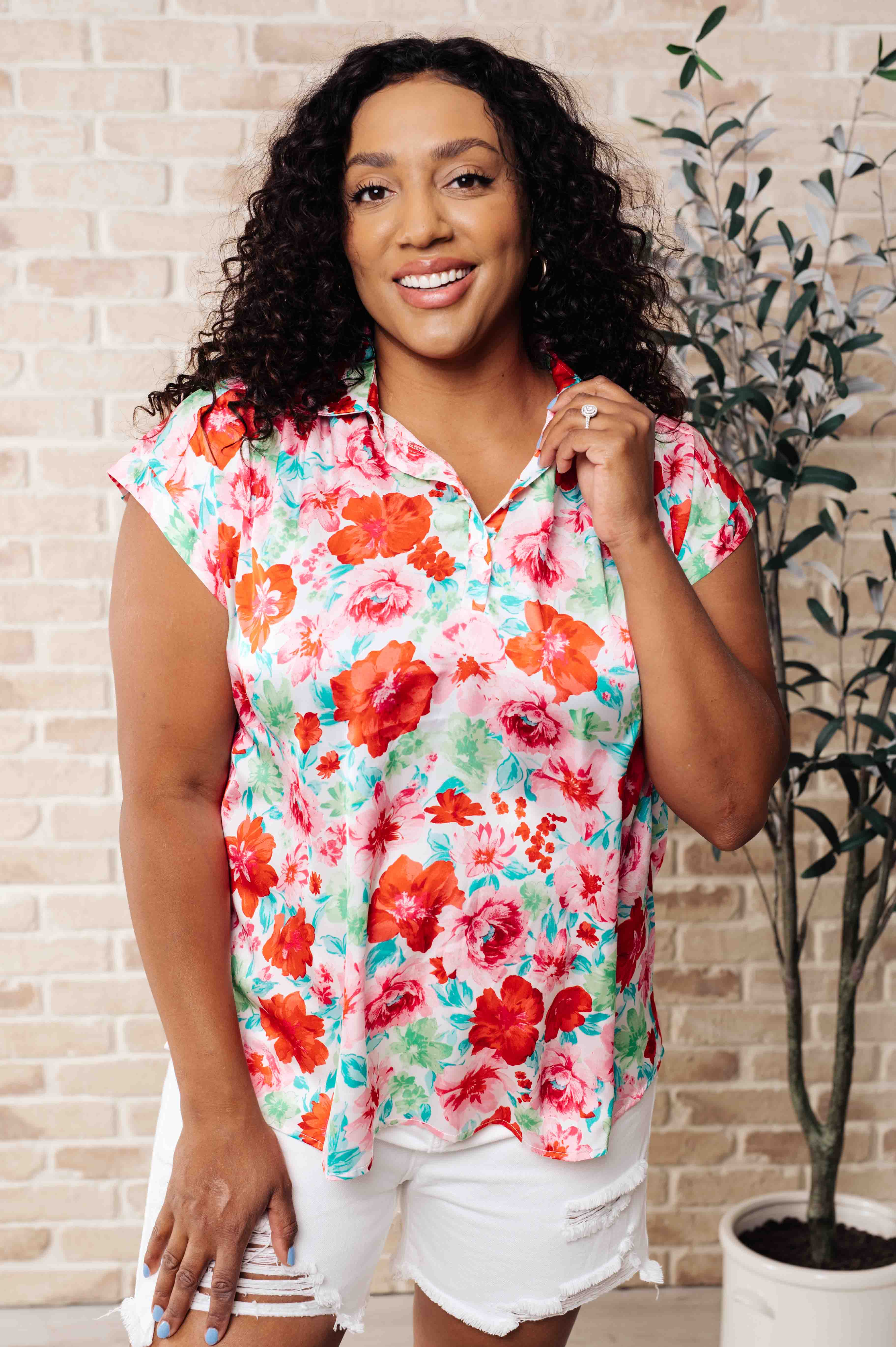 I Melt With You Collared Blouse - Charming Charlie