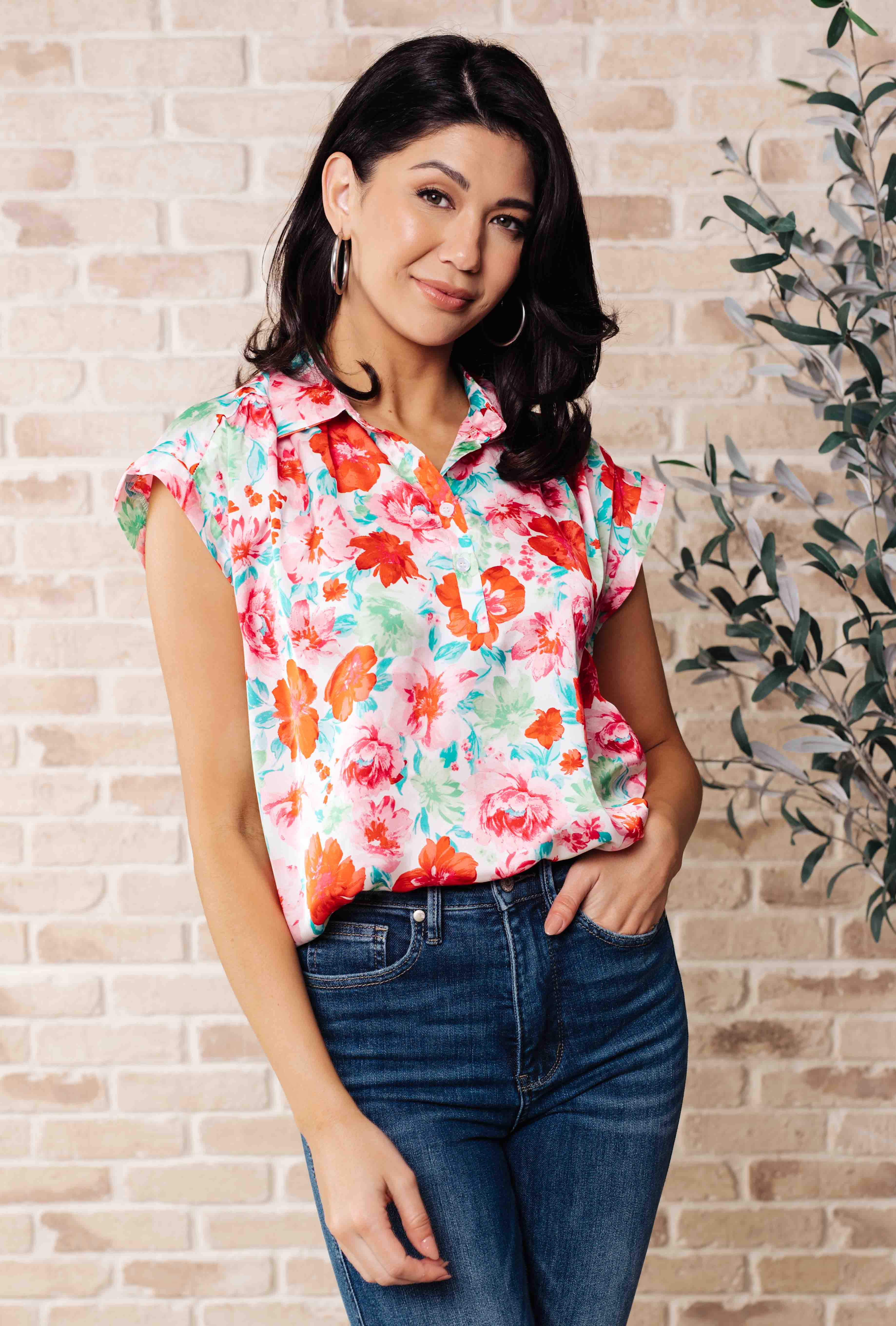 I Melt With You Collared Blouse - Charming Charlie